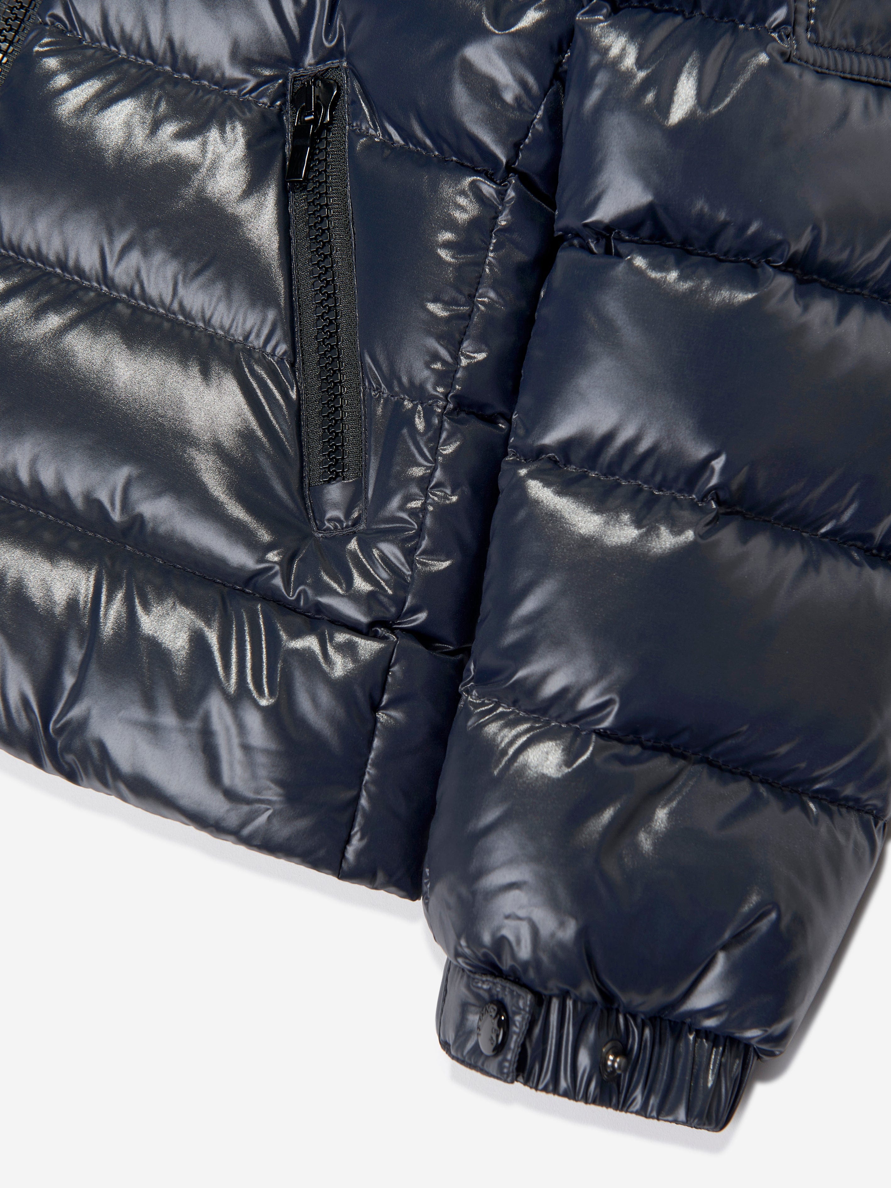 Moncler Enfant Girls Down Padded Bady Jacket in Navy