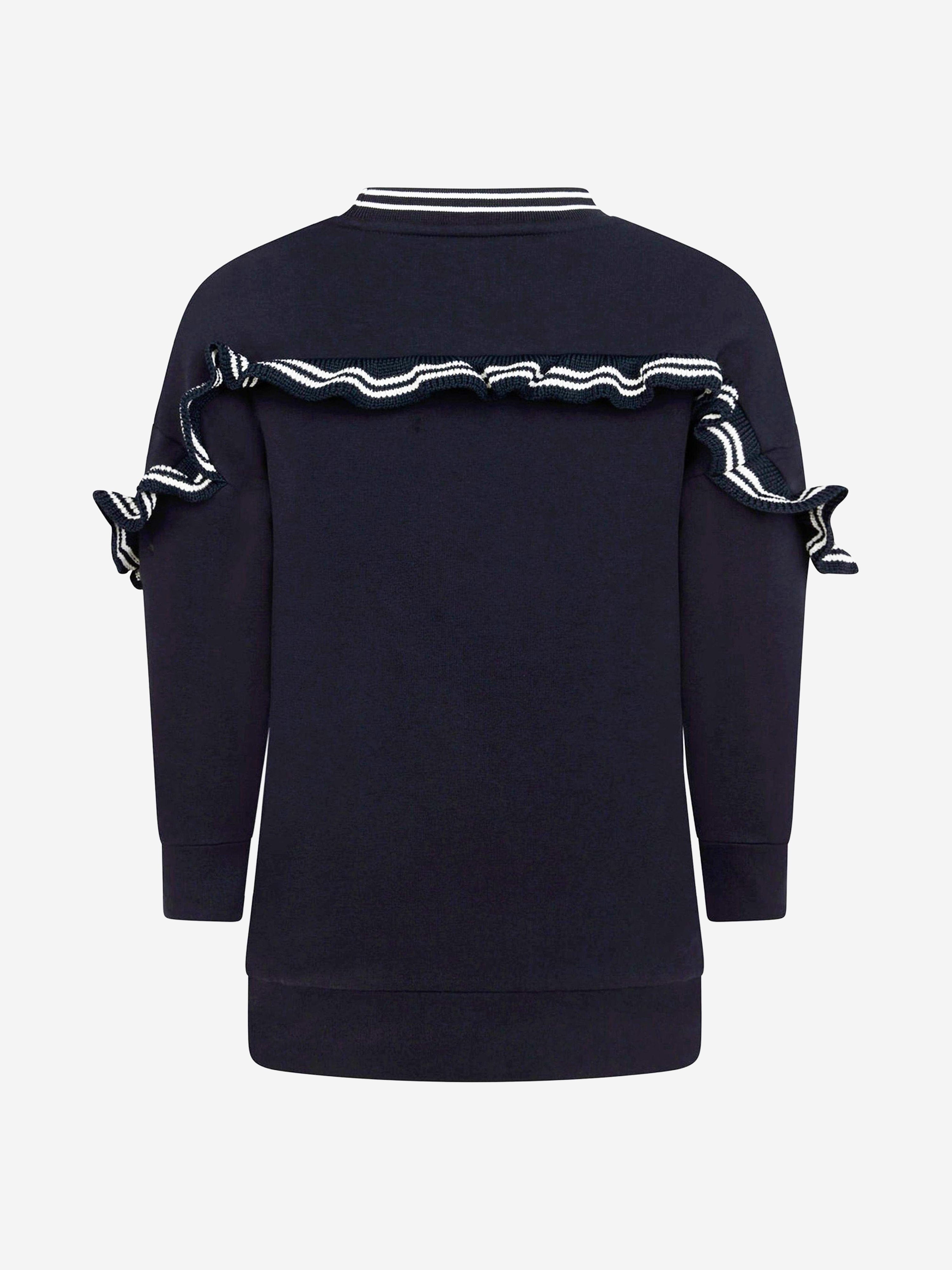 Moncler Girls Navy Cotton Sweater