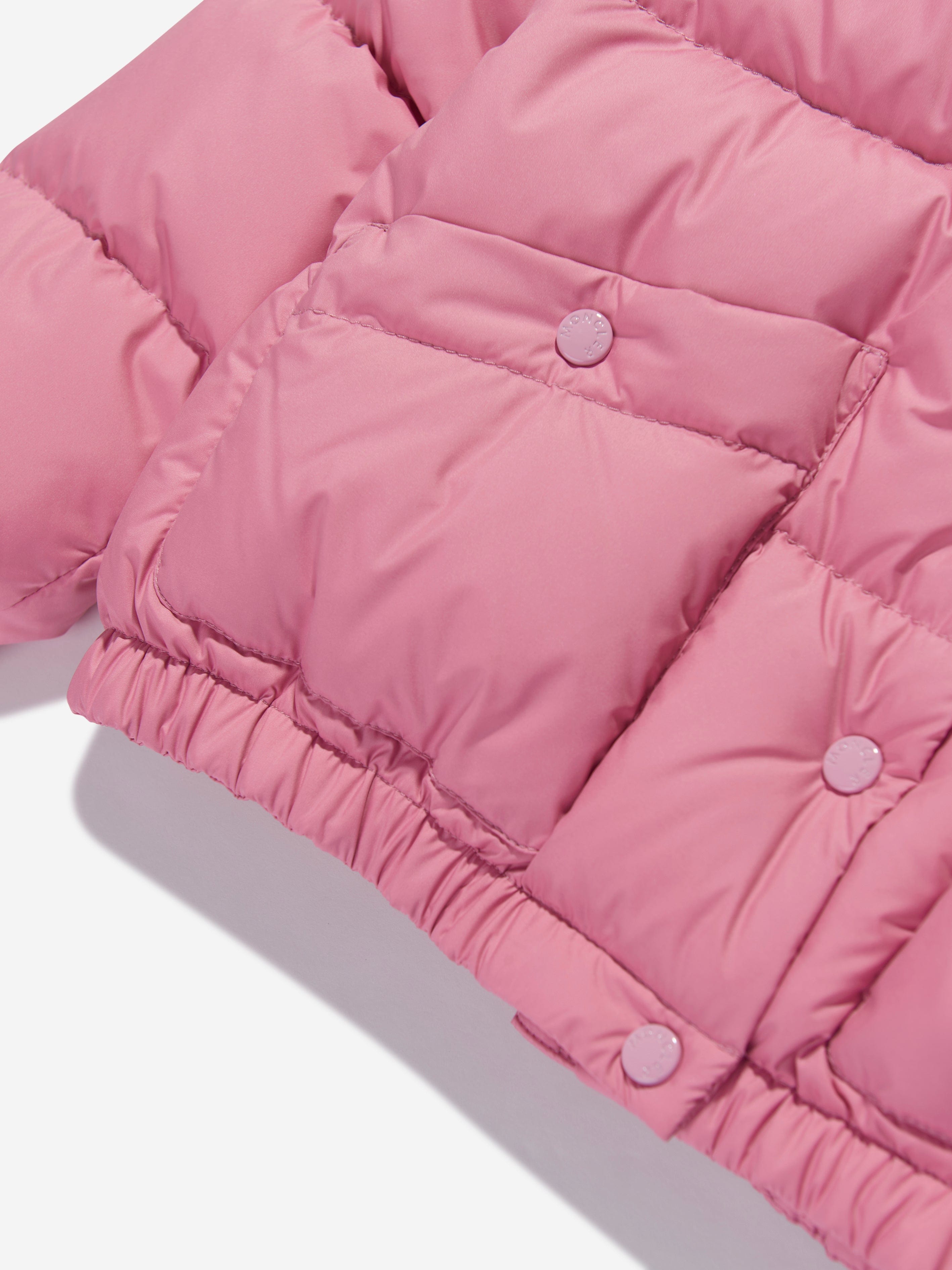 Moncler Enfant Girls Down Padded Ebre Jacket in Pink