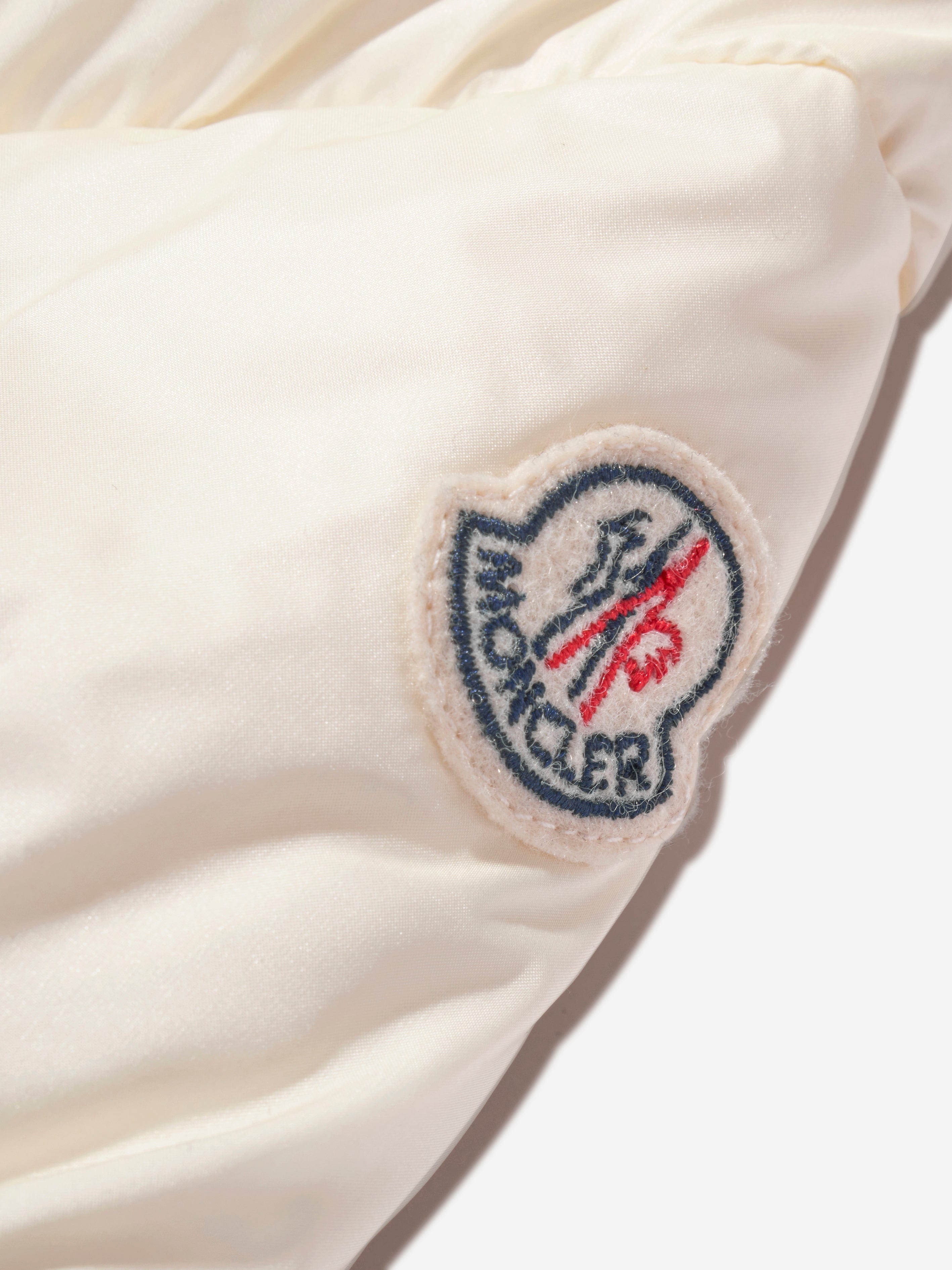 Moncler Enfant Girls Down Padded Glen Jacket in Ivory