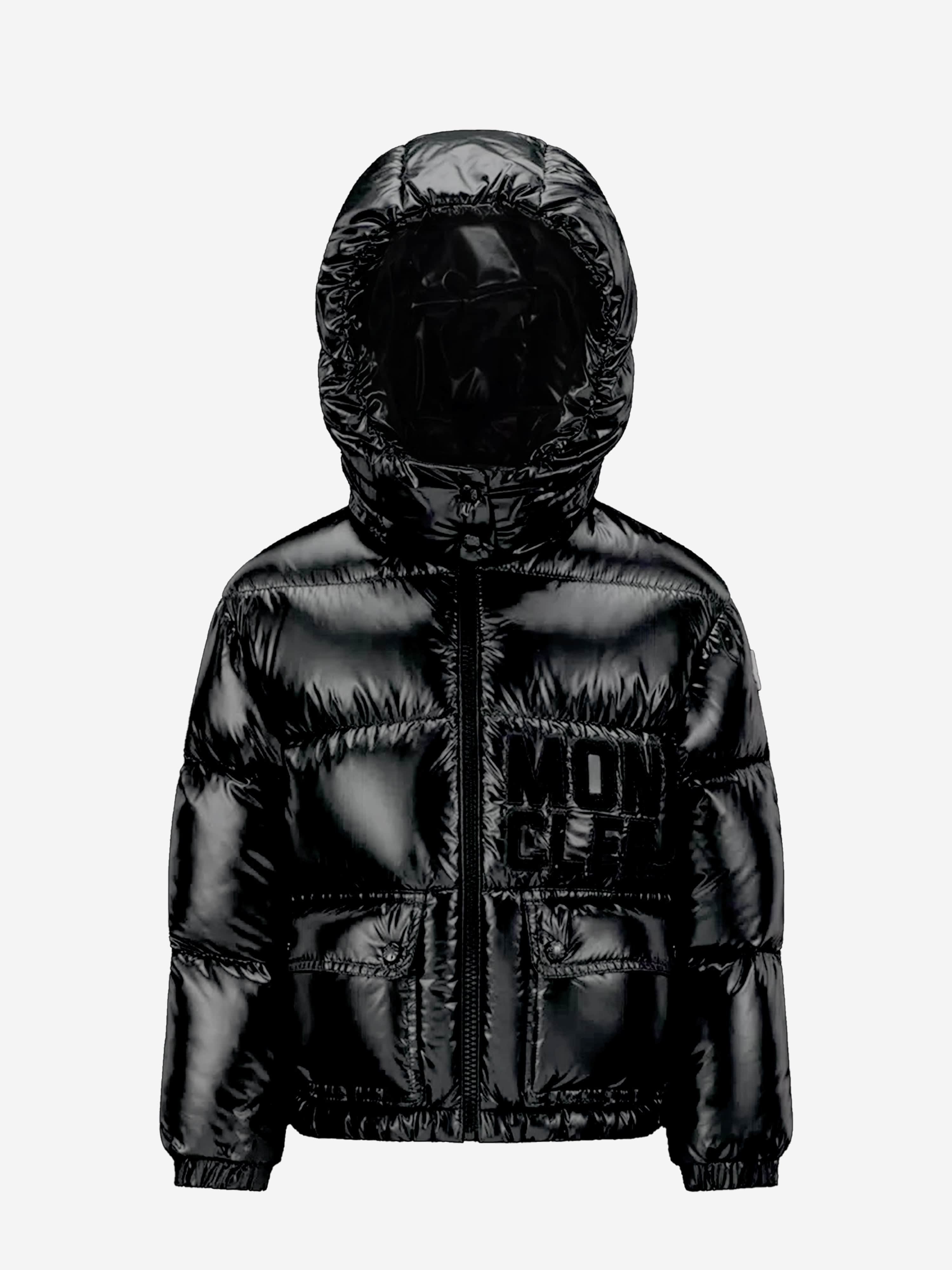 Moncler Enfant Girls Down Padded Abbaye Jacket in Black