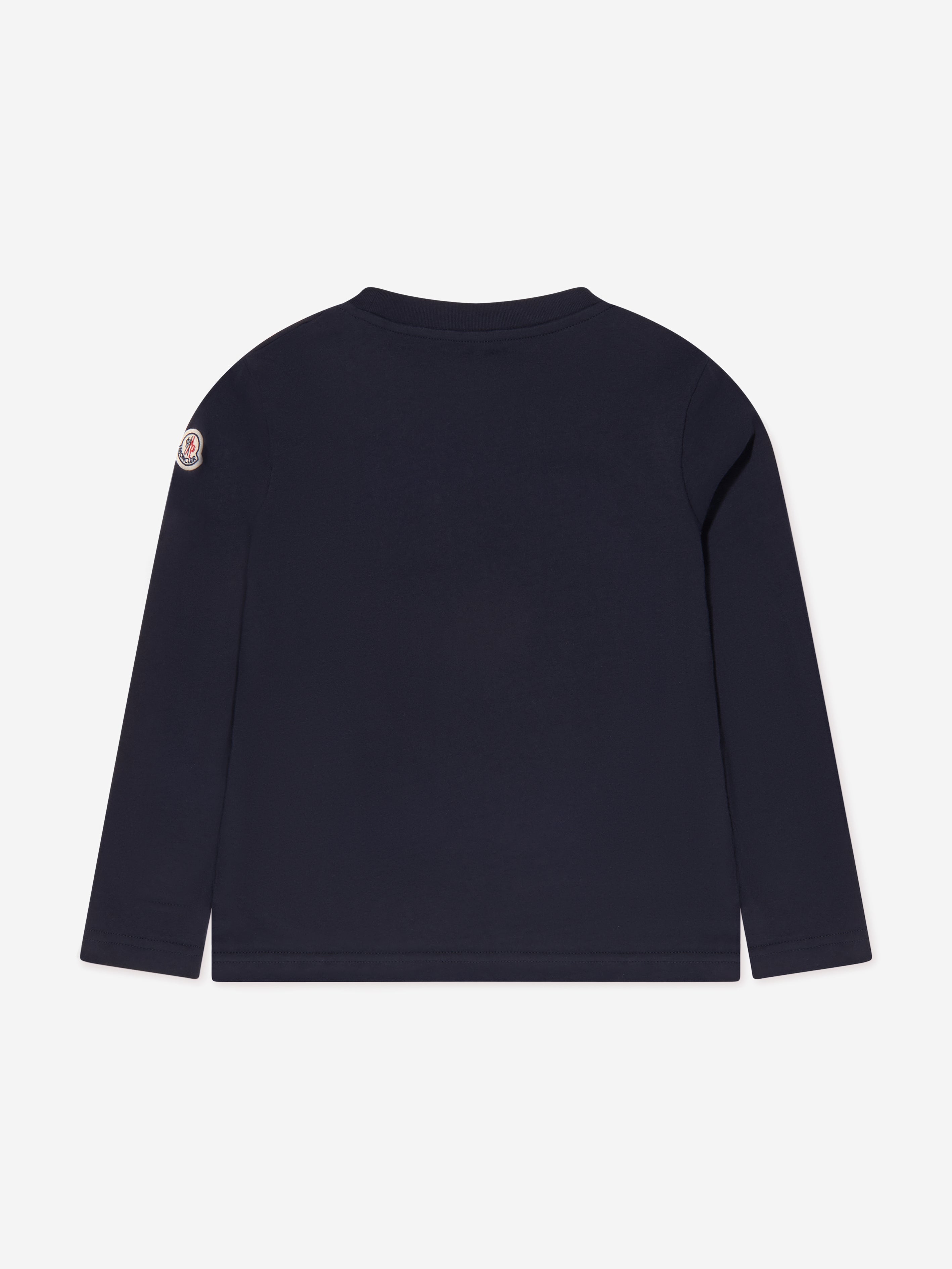 Moncler Enfant Boys Long Sleeve Logo T-Shirt in Navy