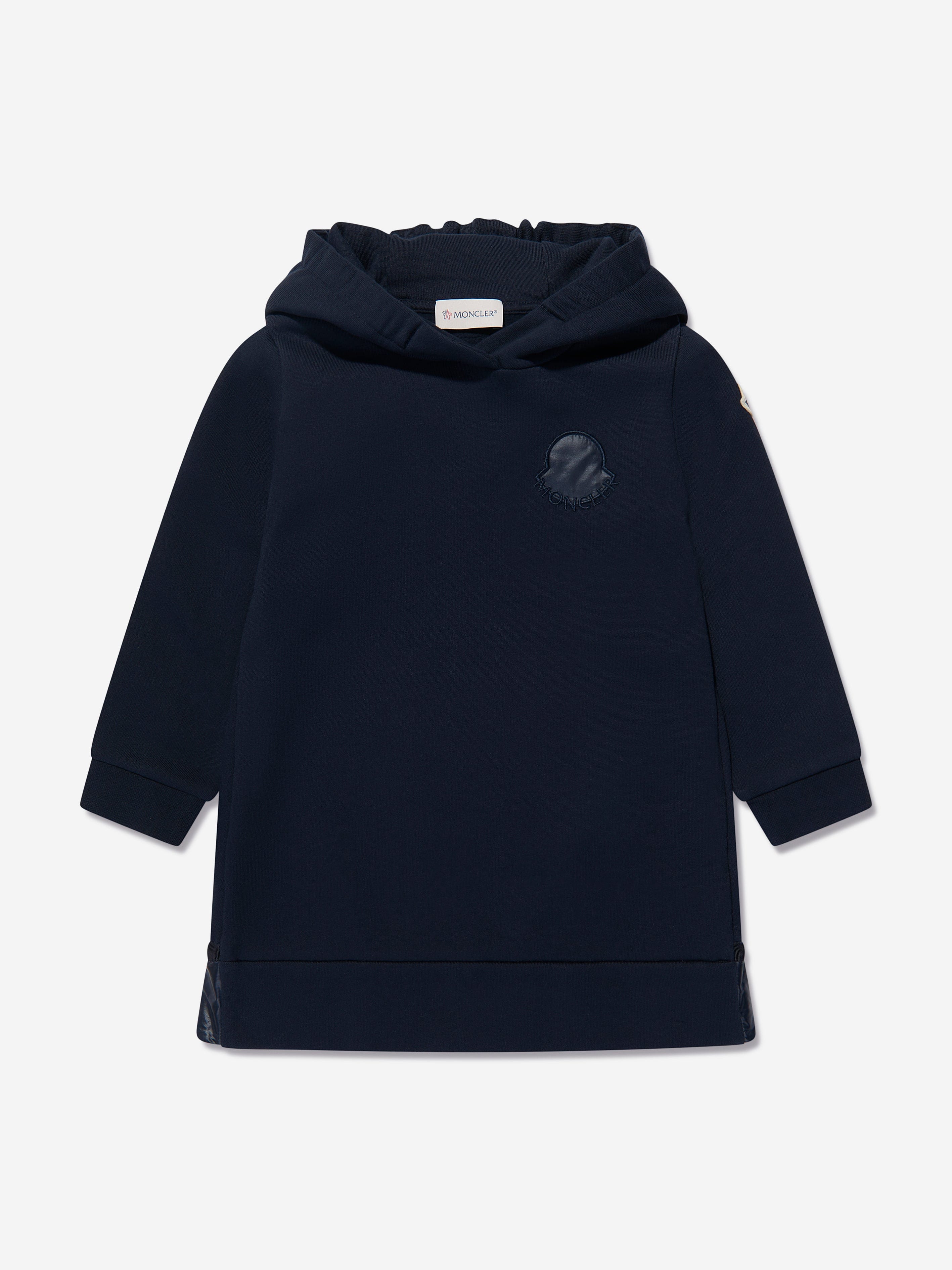 Moncler Enfant Girls Hooded Sweater Dress in Navy