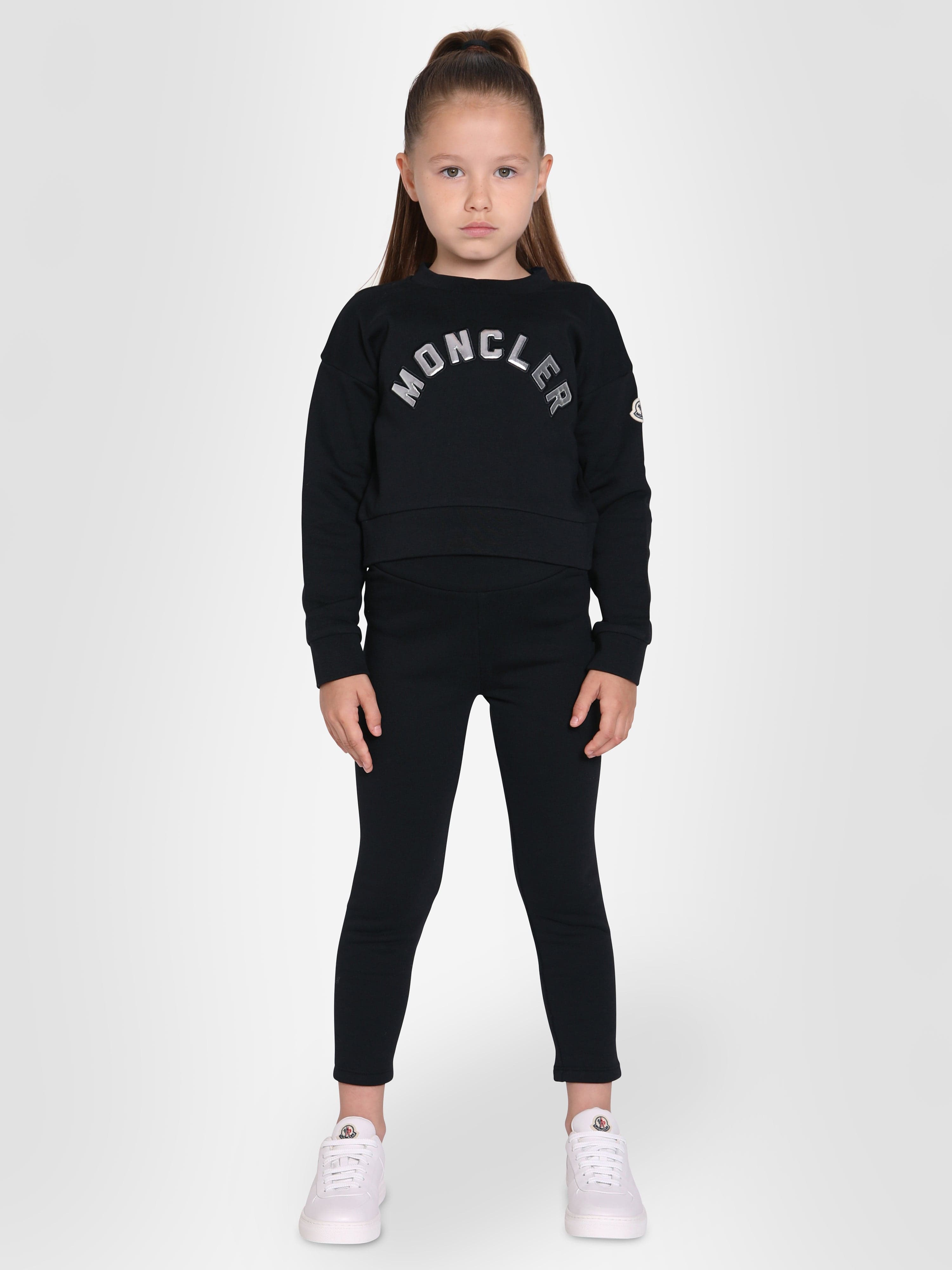 Moncler Enfant Girls Sweatshirt And Leggings Set in Black