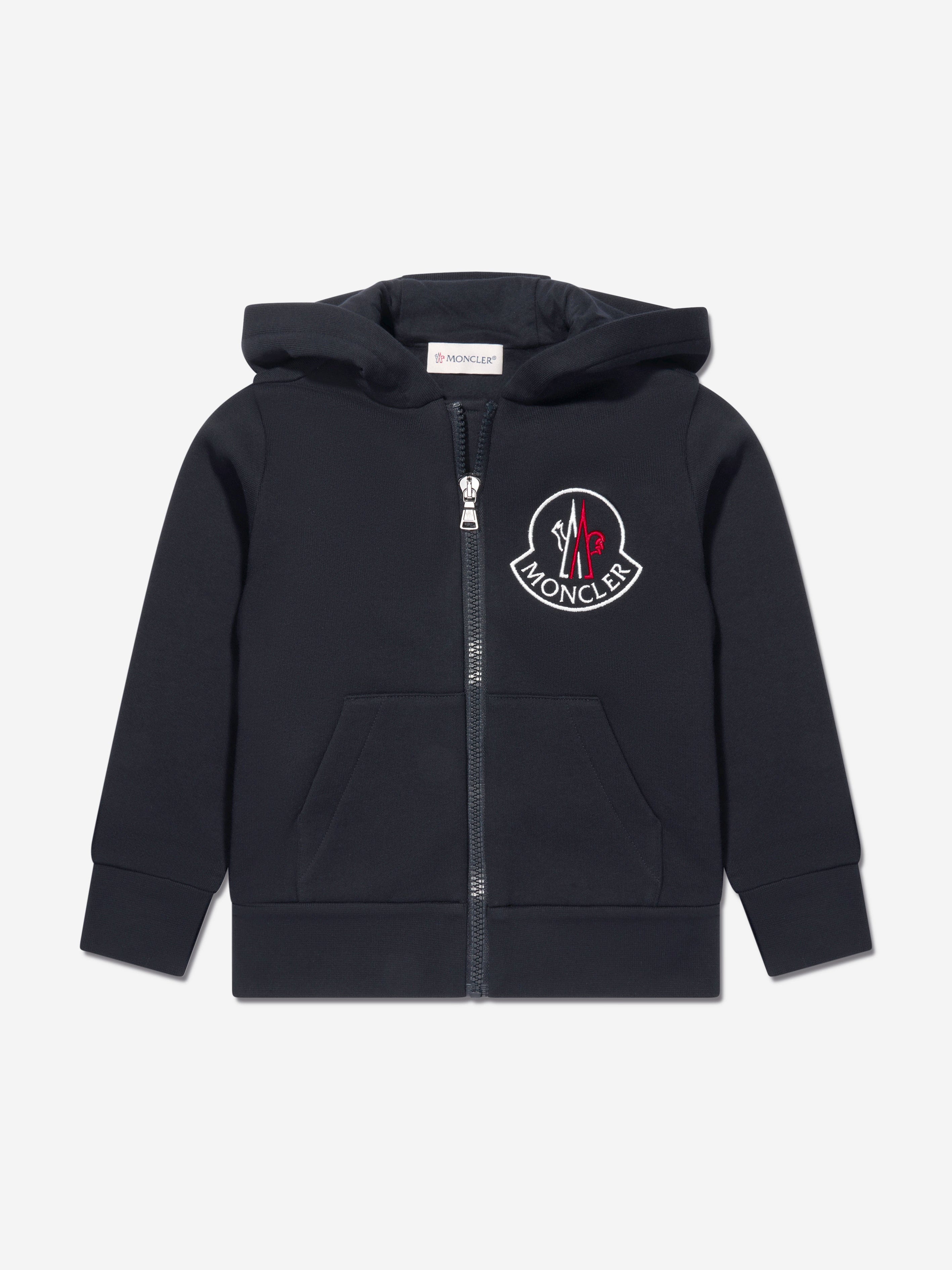 Moncler Enfant Kids Zip Up Cardigan in Navy