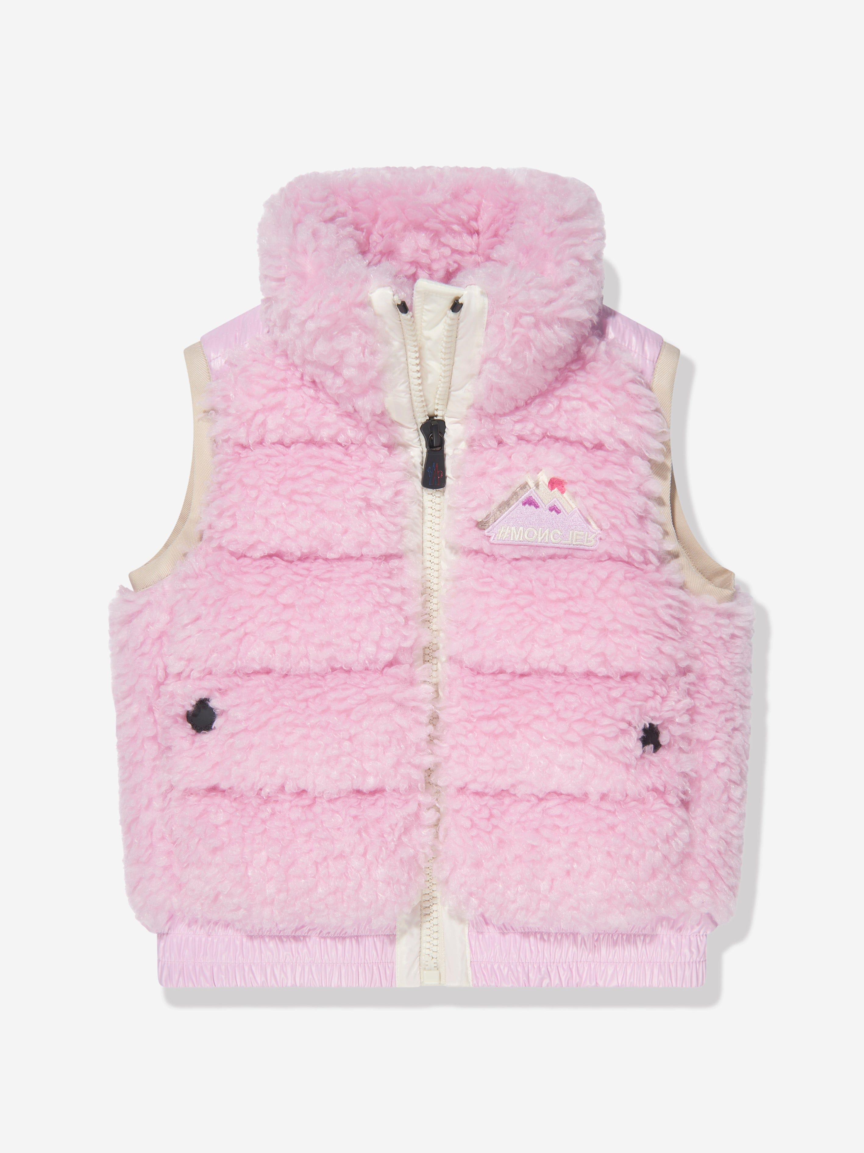 Moncler Enfant Moncler Grenoble Girls Down Padded Gilet in Pink