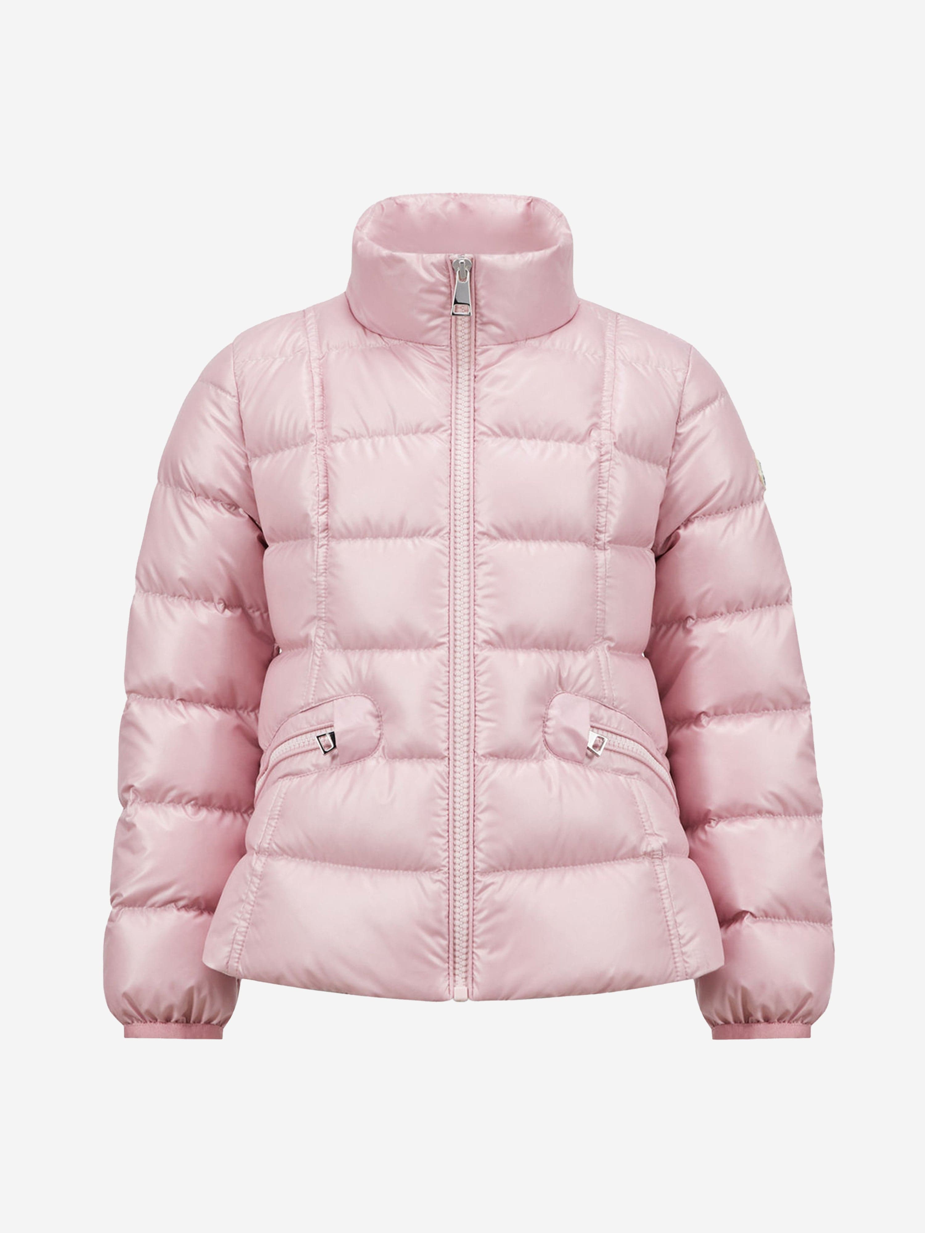 Moncler Enfant Girls Down Padded Ainay Jacket in Pink