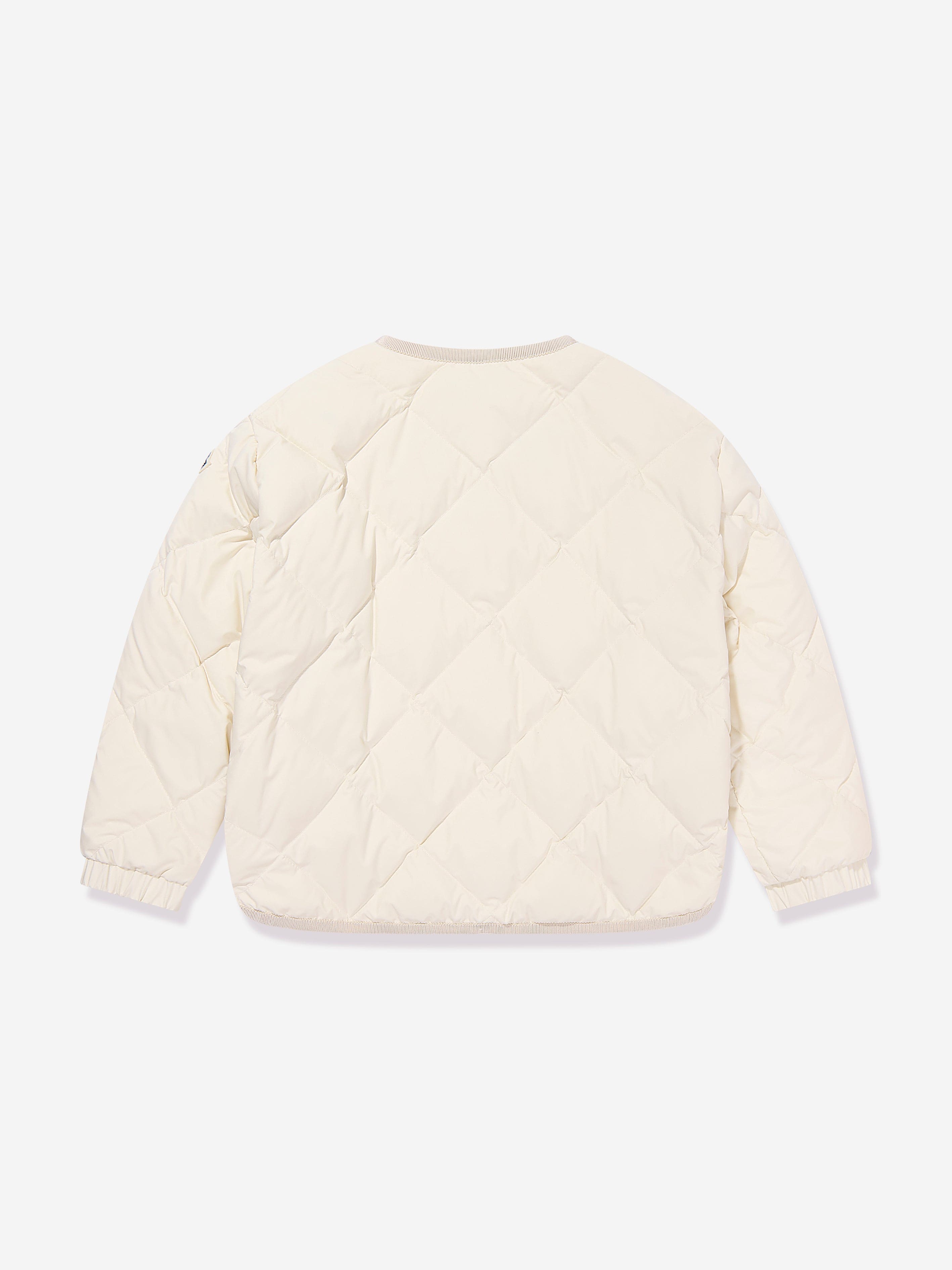 Moncler Enfant Girls Down Quilted Ursella Jacket in Ivory