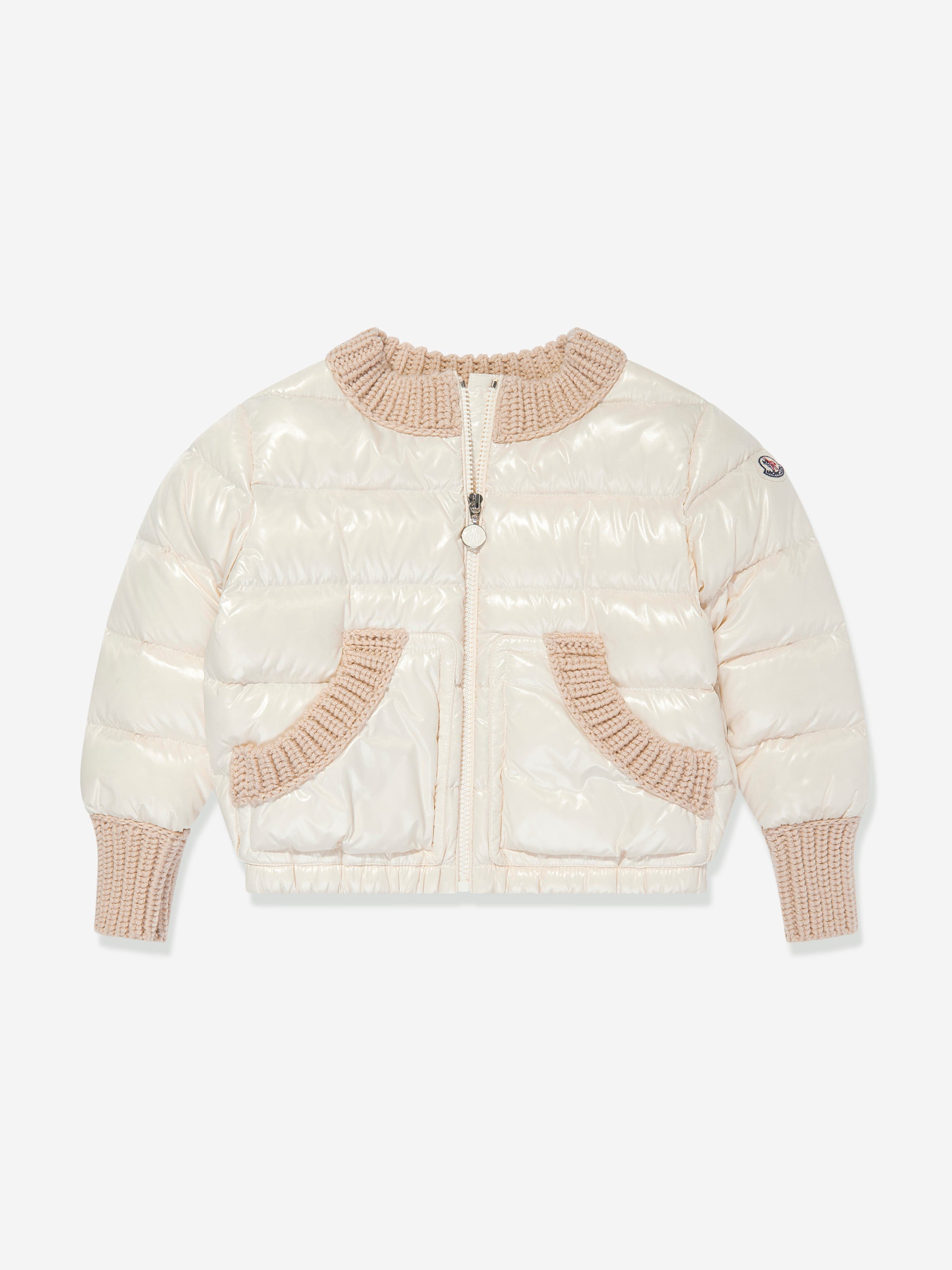 Moncler Enfant Girls Down Padded Arcelot Jacket in Ivory