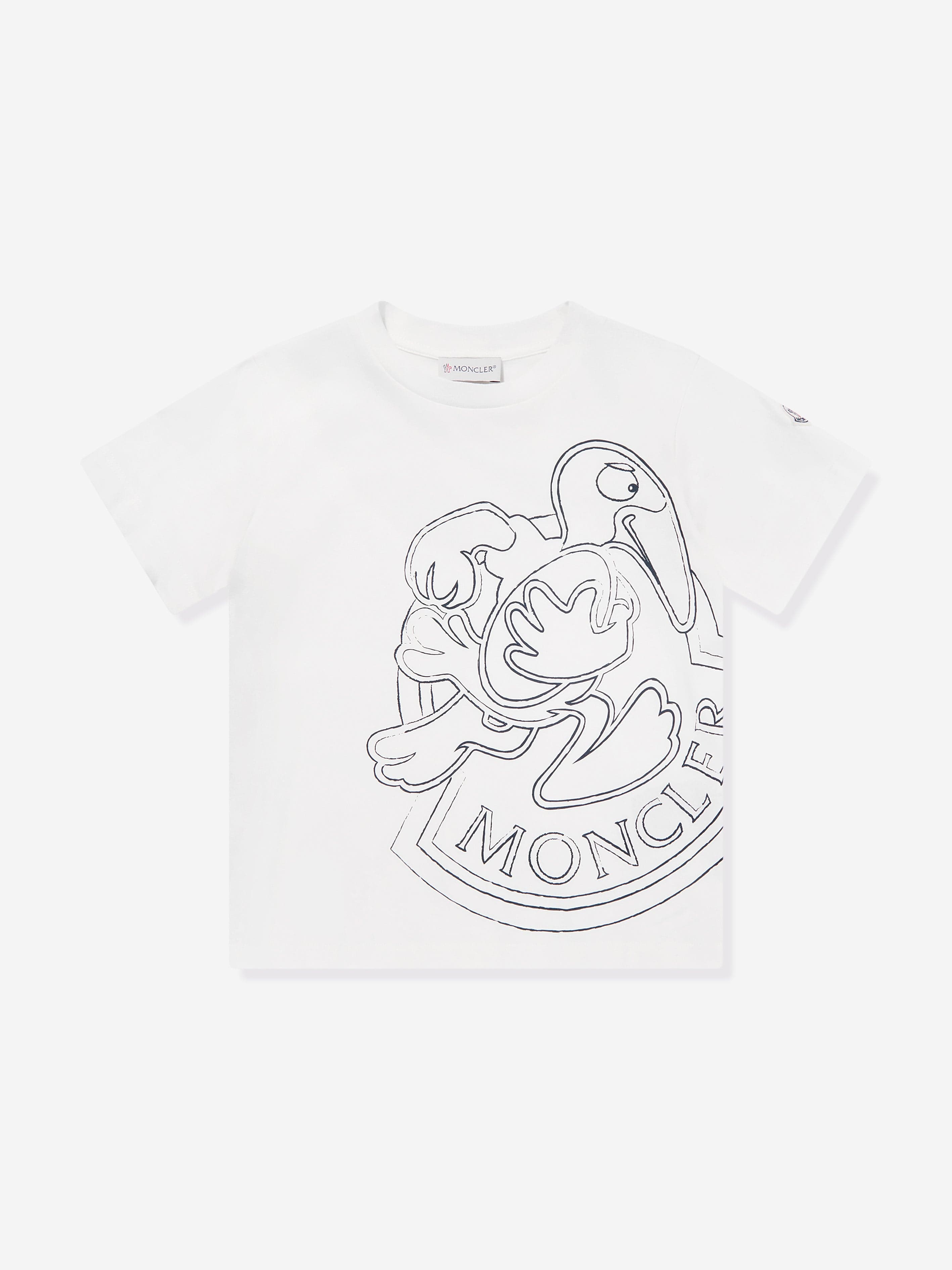 Moncler Enfant Boys Logo Print T-Shirt in White