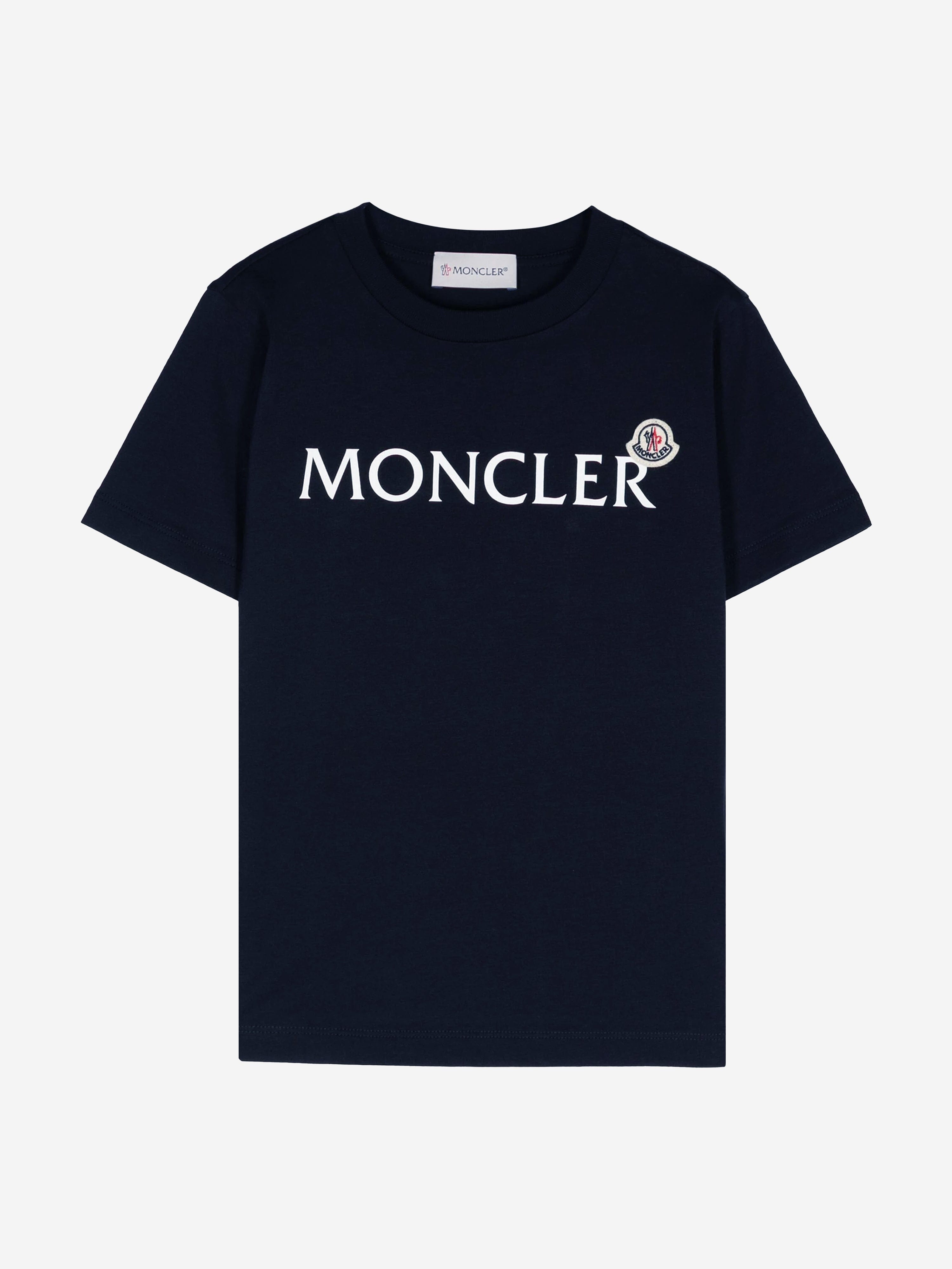 Moncler Enfant Boys Logo T-Shirt in Navy