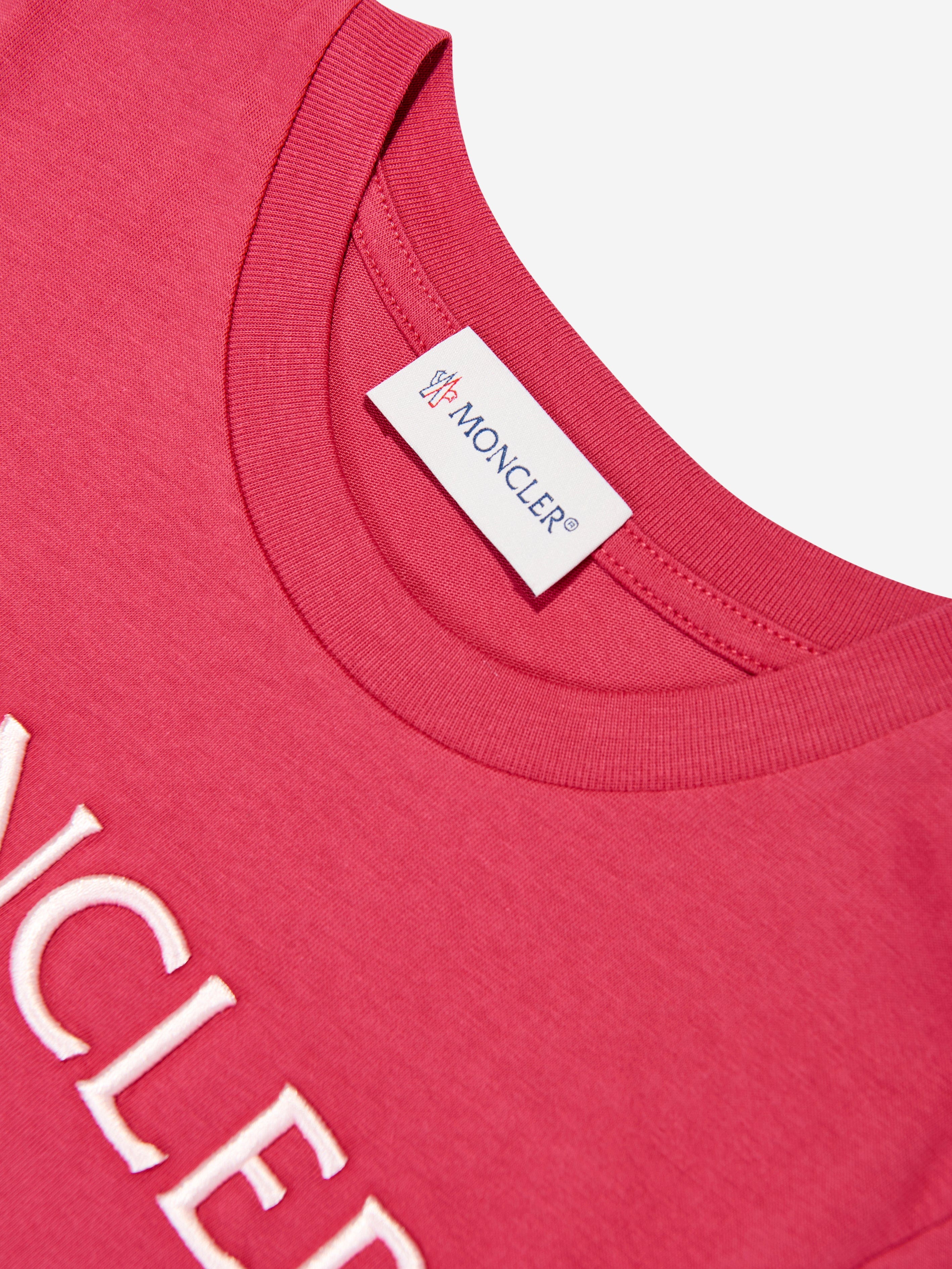 Moncler Enfant Girls Logo T-Shirt in Red