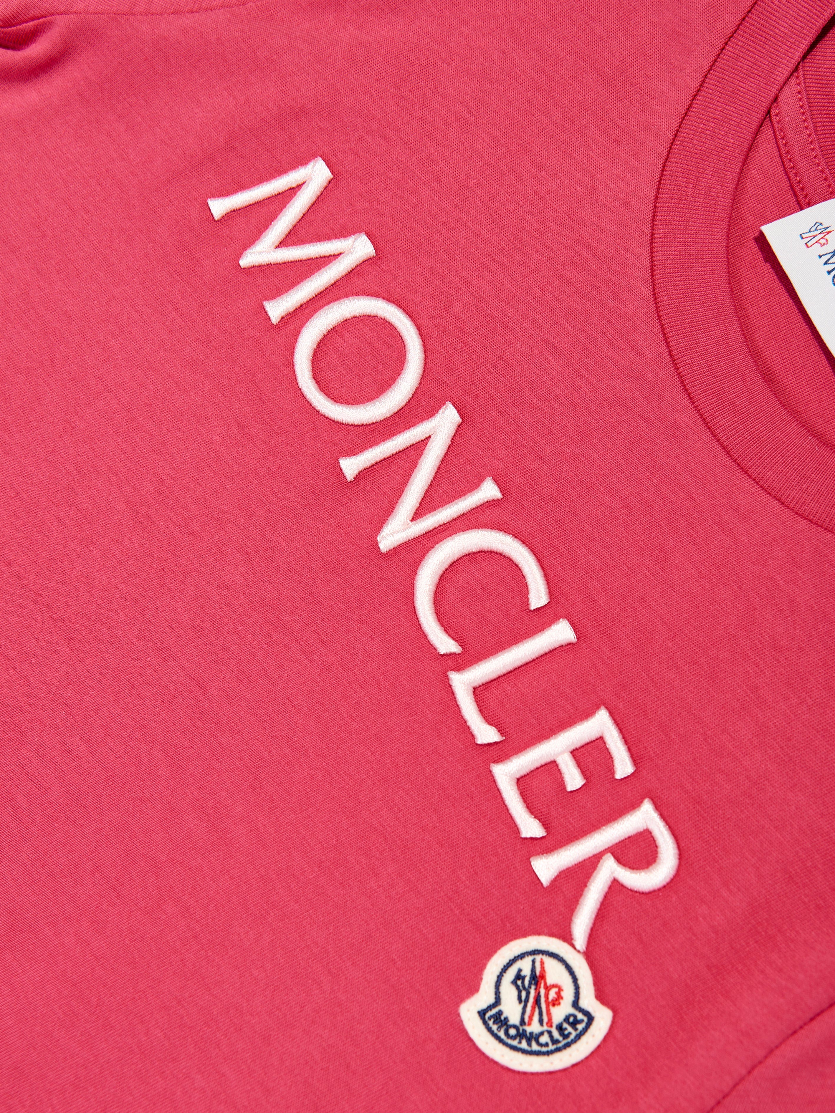 Moncler Enfant Girls Logo T-Shirt in Red