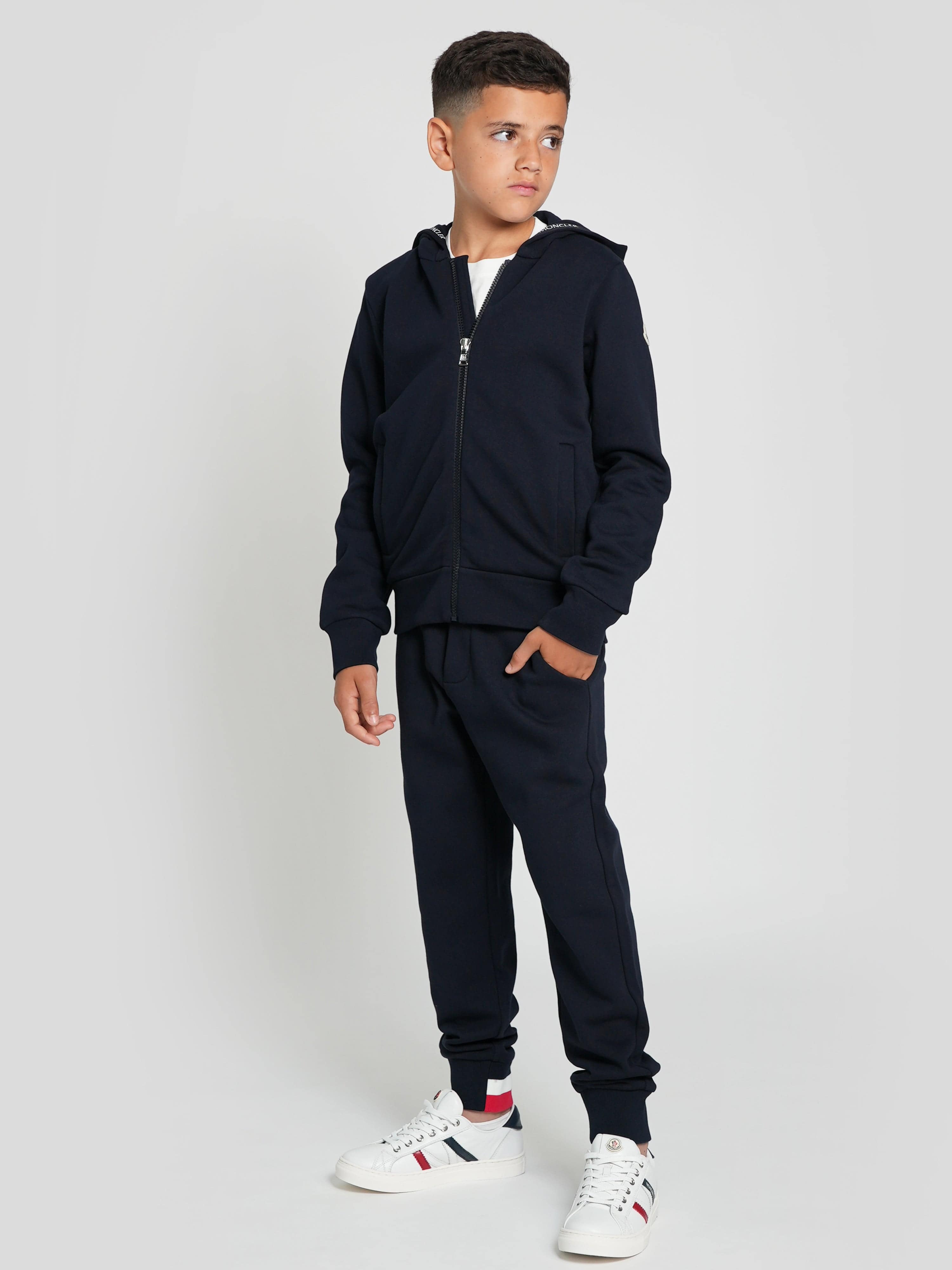 Moncler Enfant Boys Zip Up Top in Navy