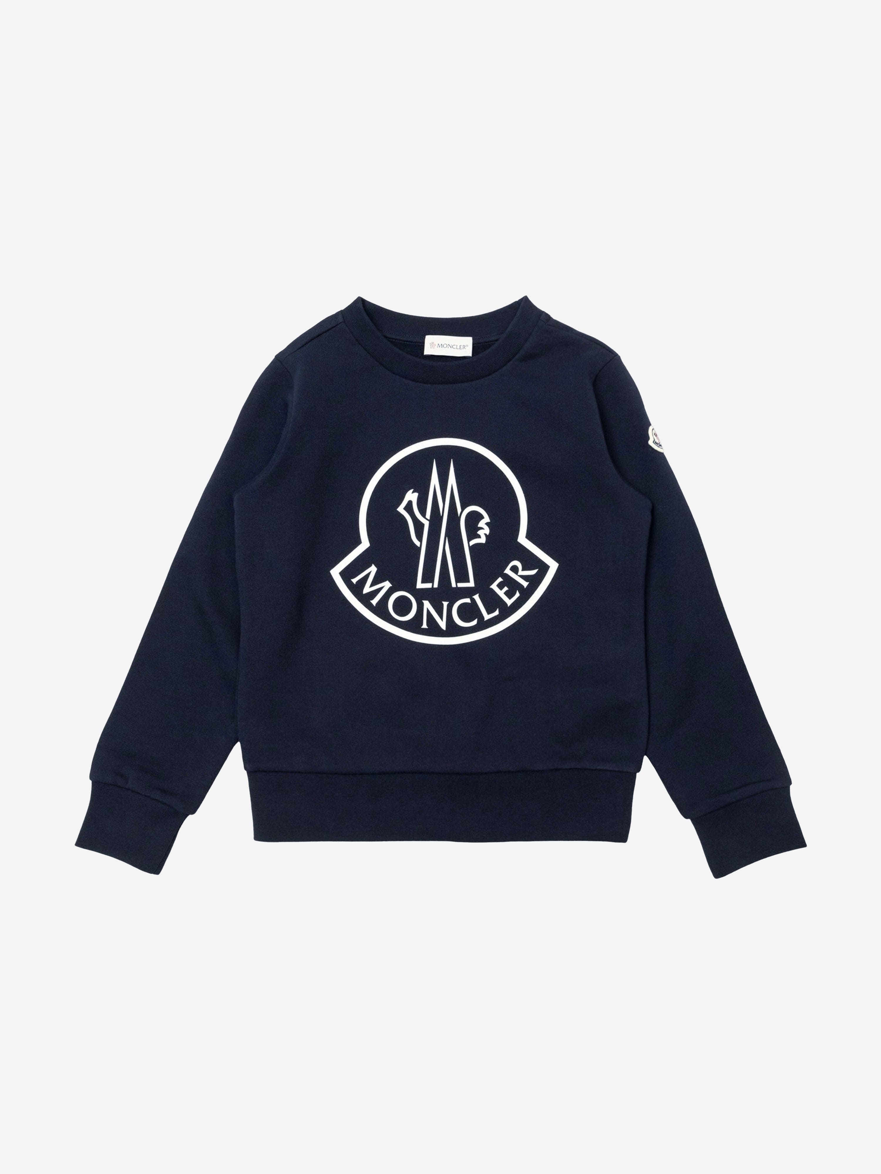 Moncler Enfant Boys Logo Sweatshirt in Navy