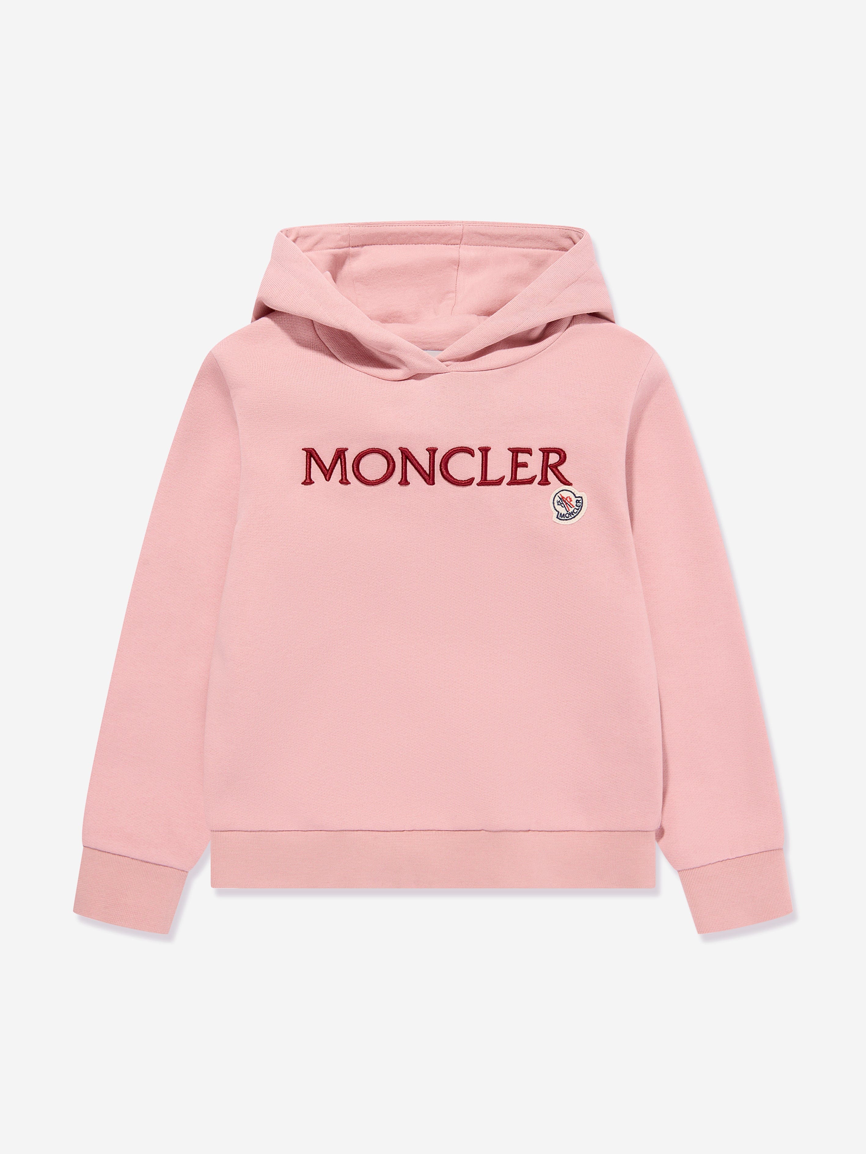 Moncler Enfant Girls Logo Hoodie in Pink