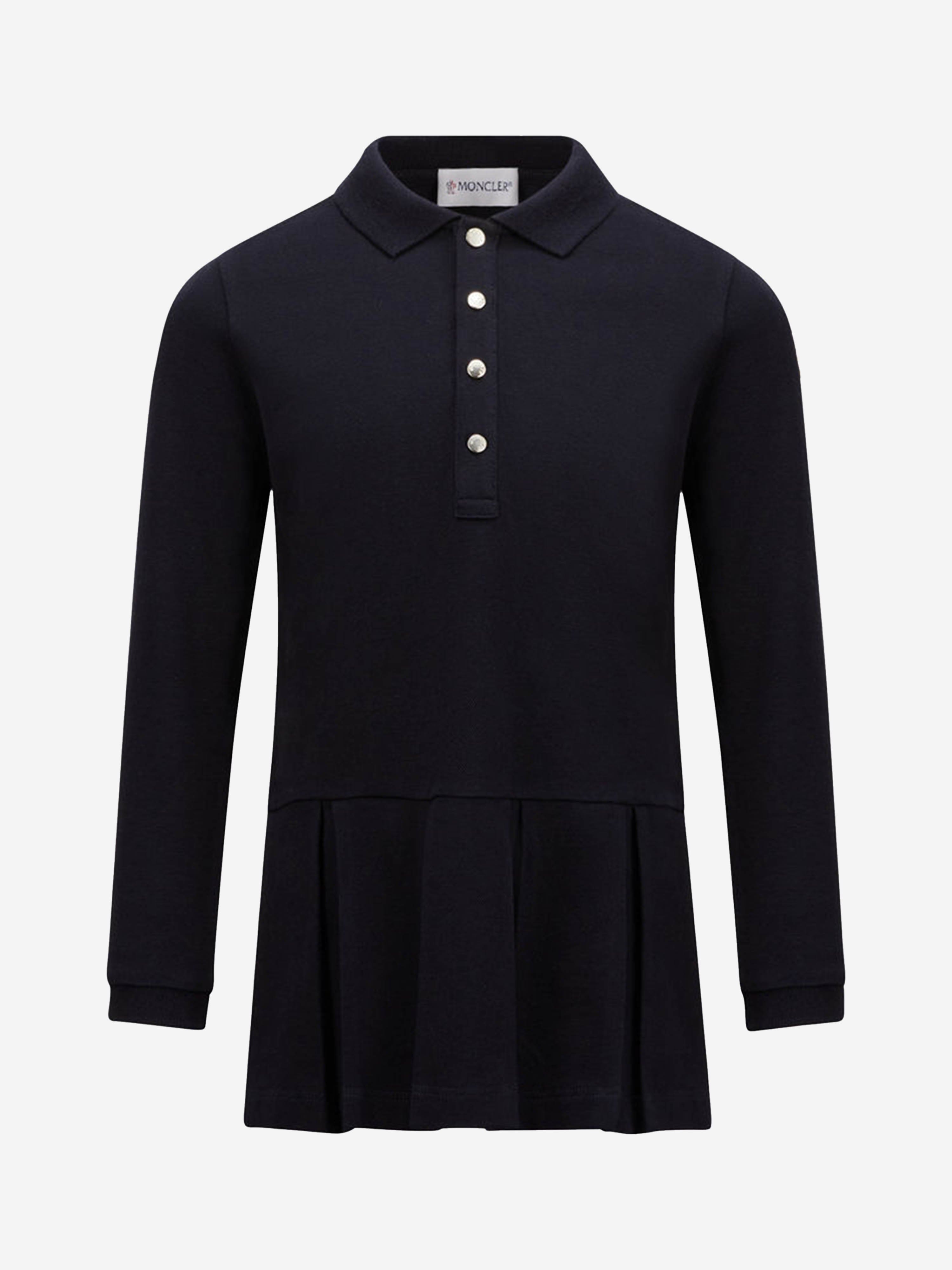 Moncler Enfant Girls Polo Dress in Navy