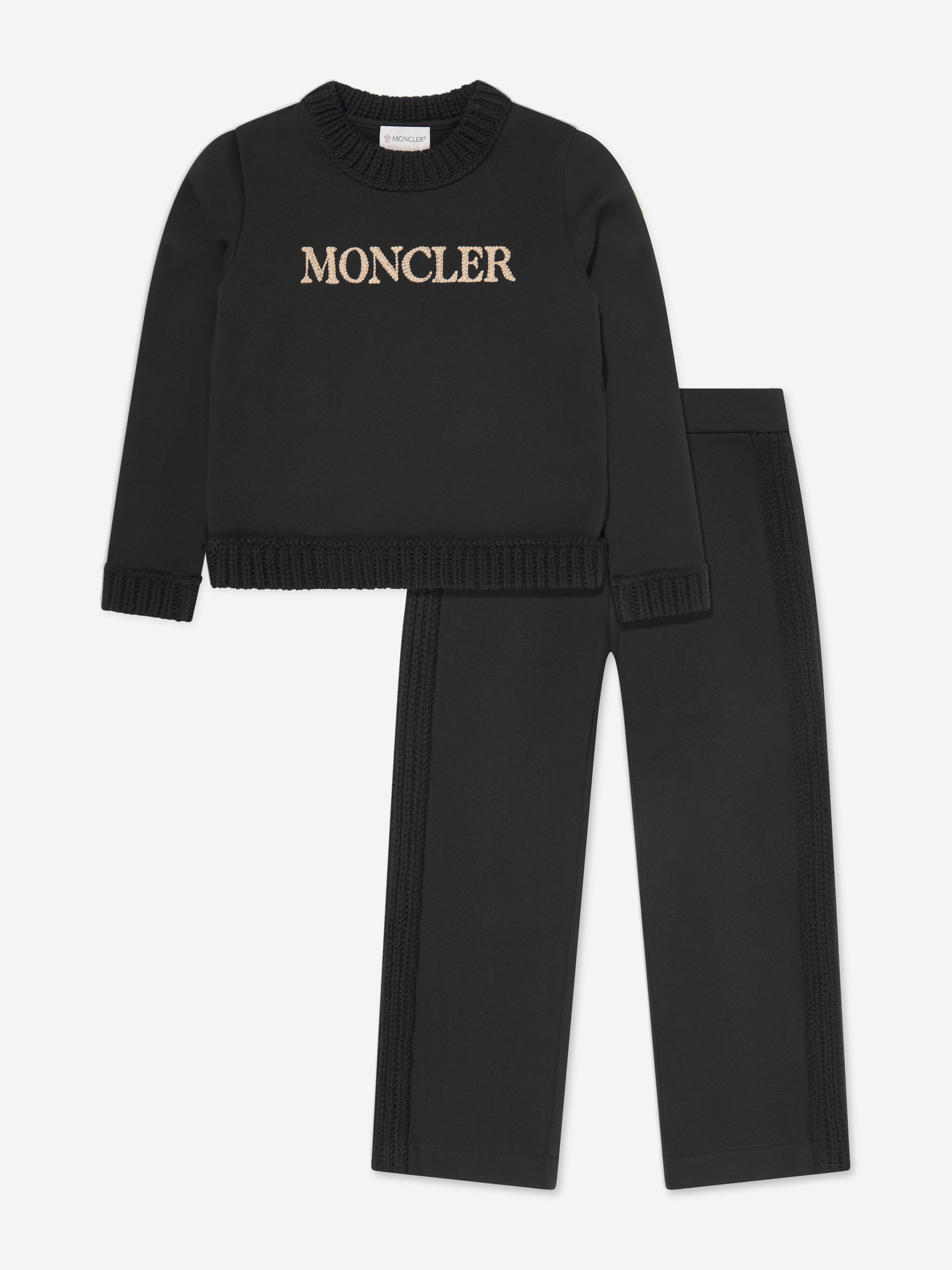 Moncler Enfant Girls Logo Tracksuit in Black