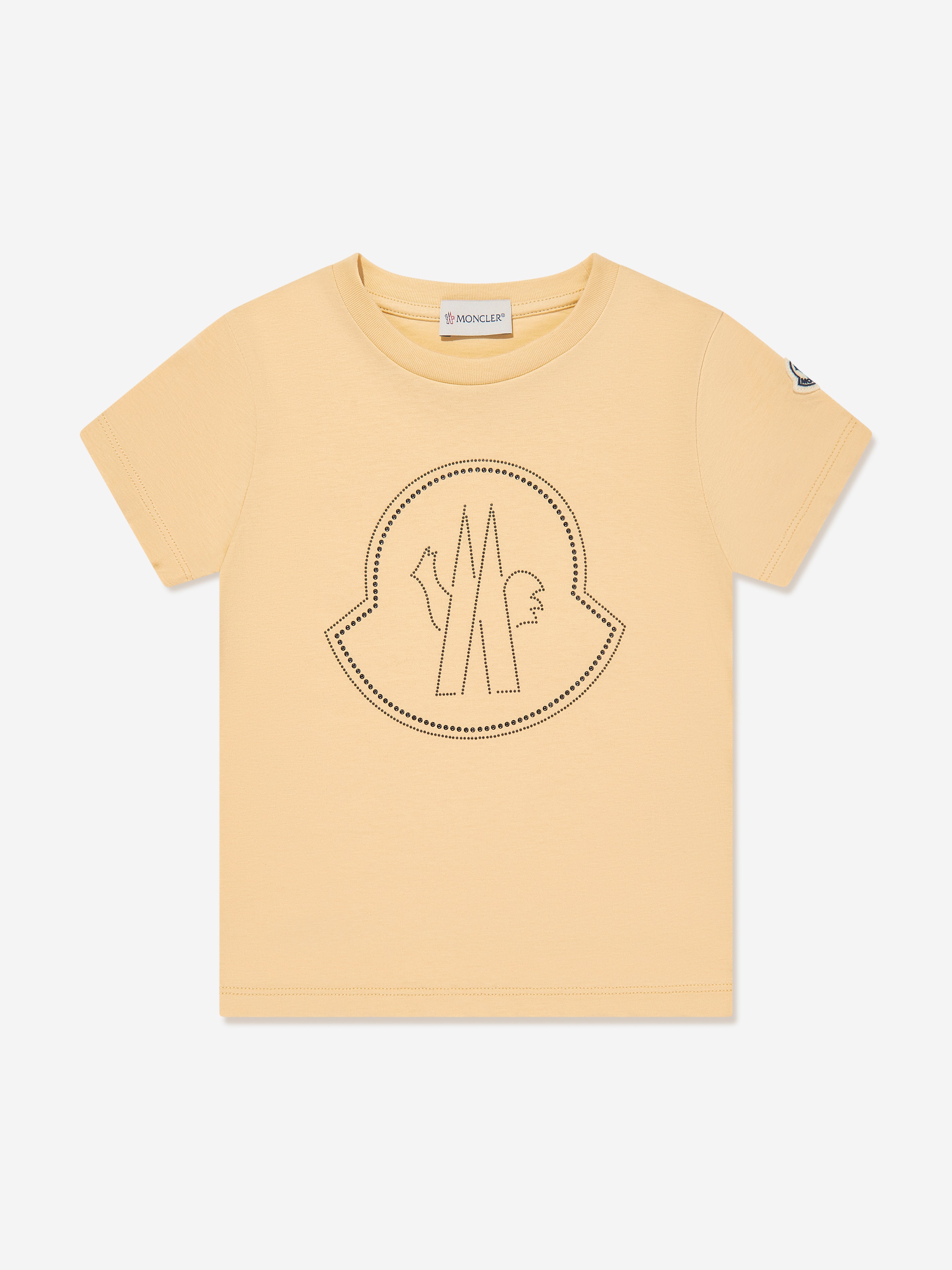 Moncler Enfant Girls Logo T-Shirt in Yellow