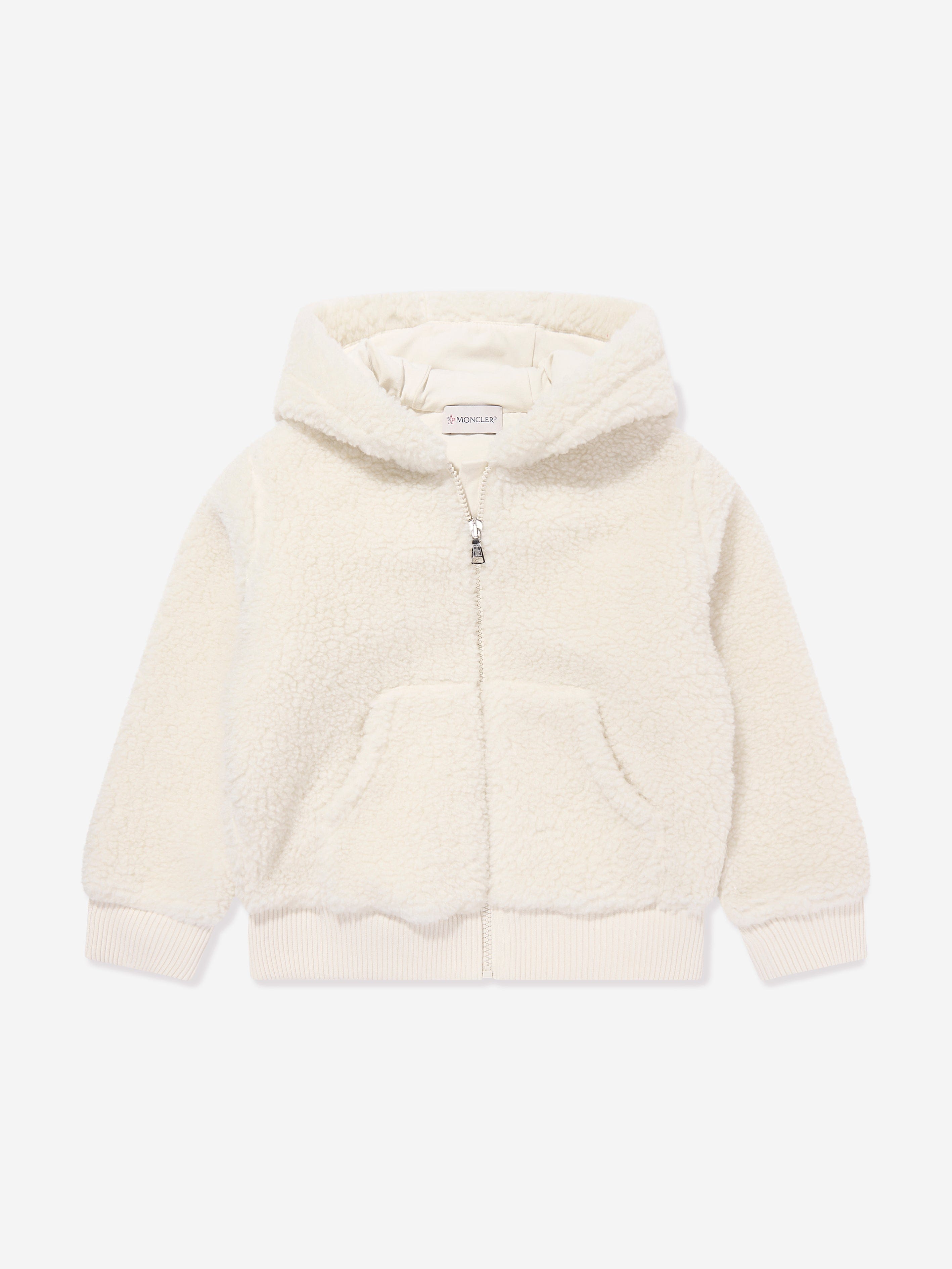 Moncler Enfant Boys Zip Up Cardigan in Ivory