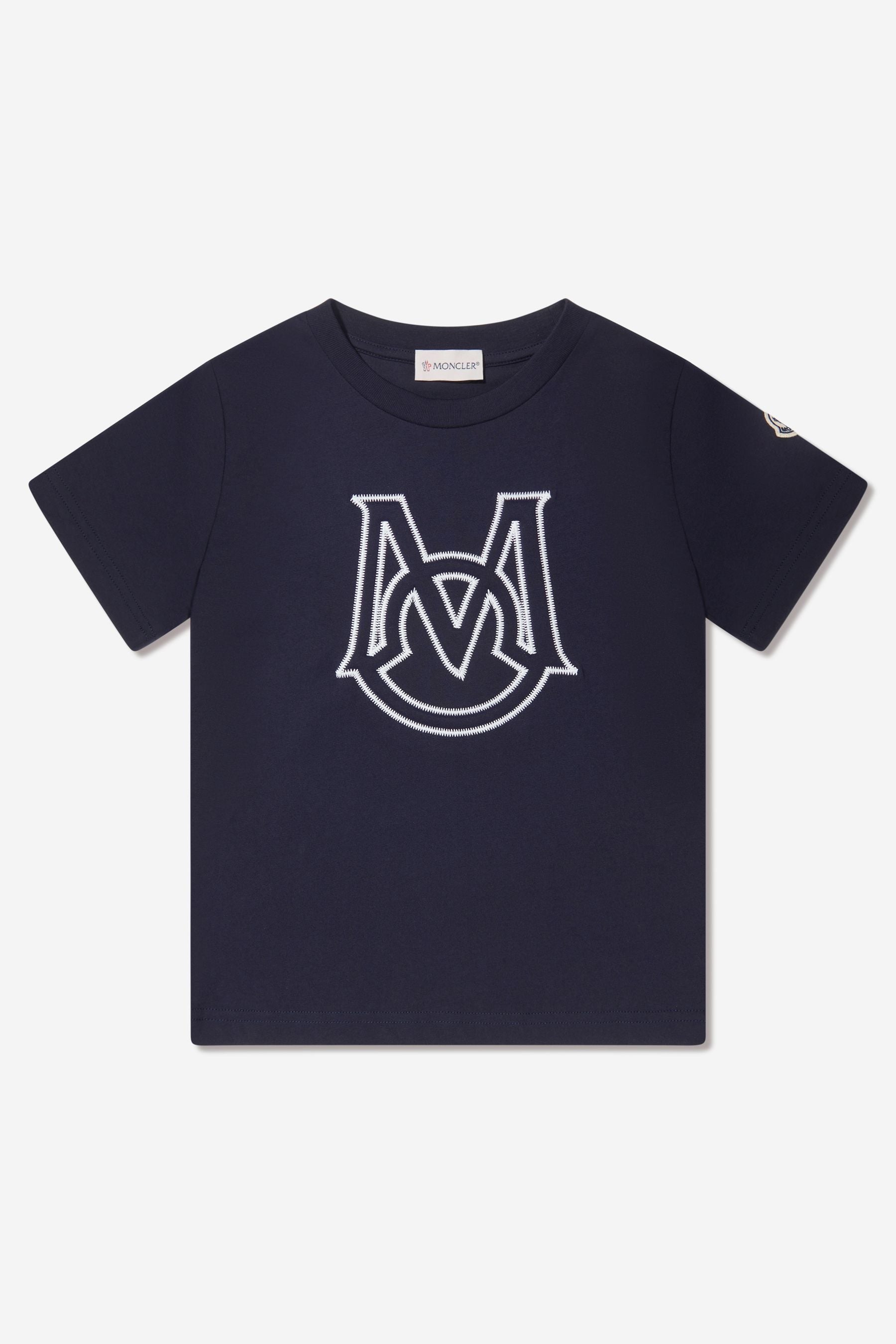 Moncler Enfant Boys Logo T-Shirt in Navy