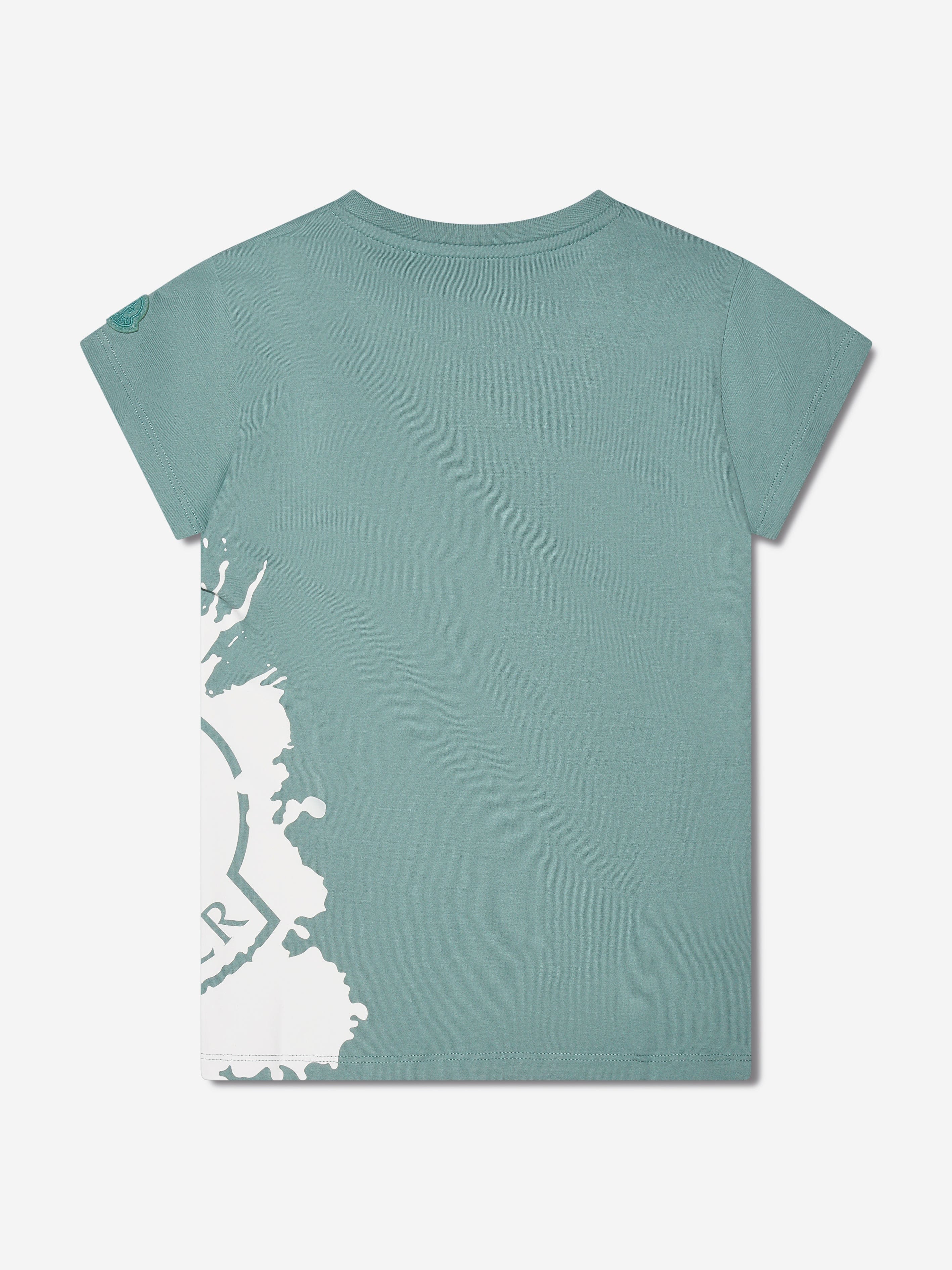 Moncler Enfant Girls Logo Print T-Shirt in Green