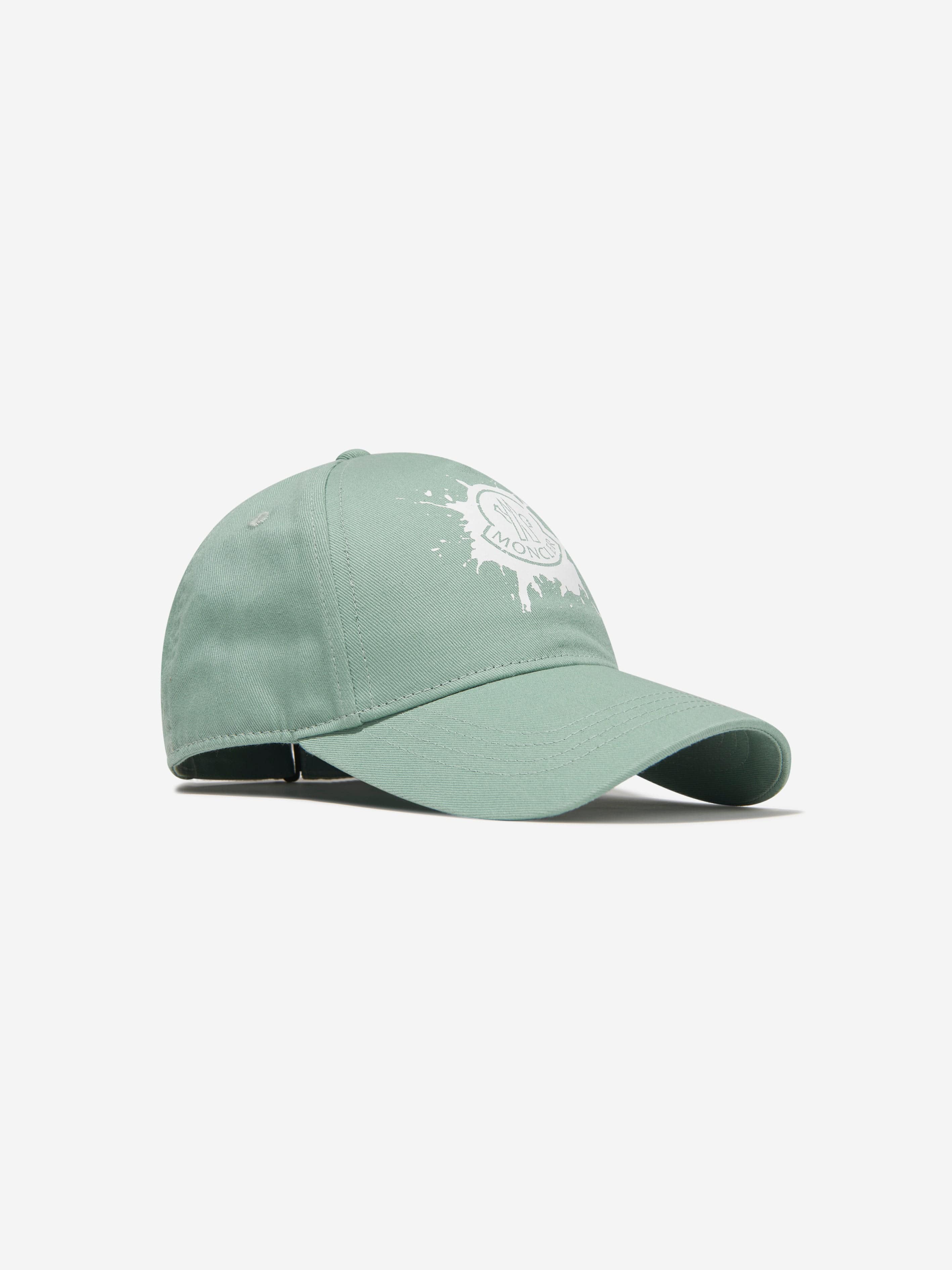 Moncler Enfant Girls Logo Cap in Green