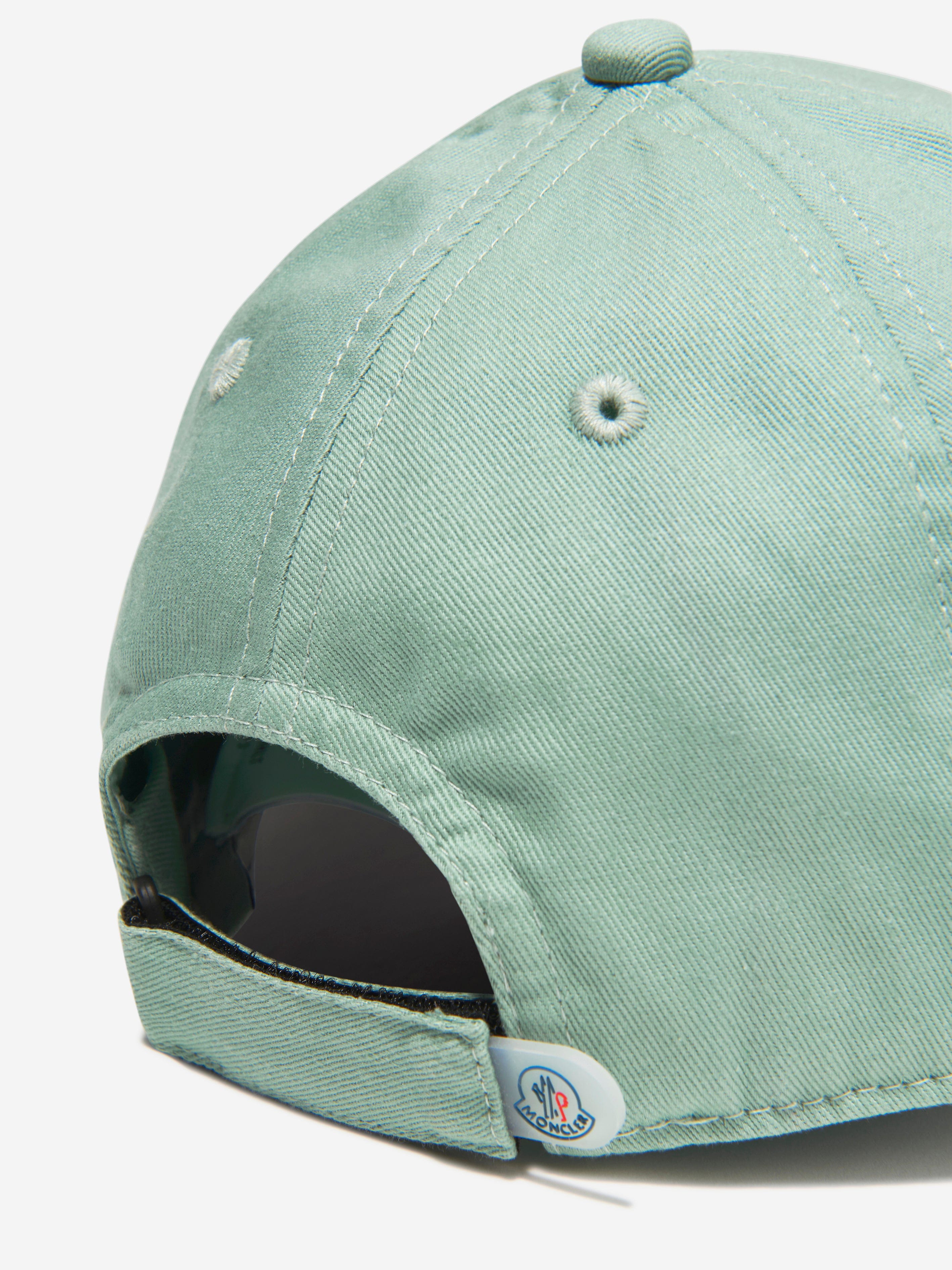 Moncler Enfant Girls Logo Cap in Green