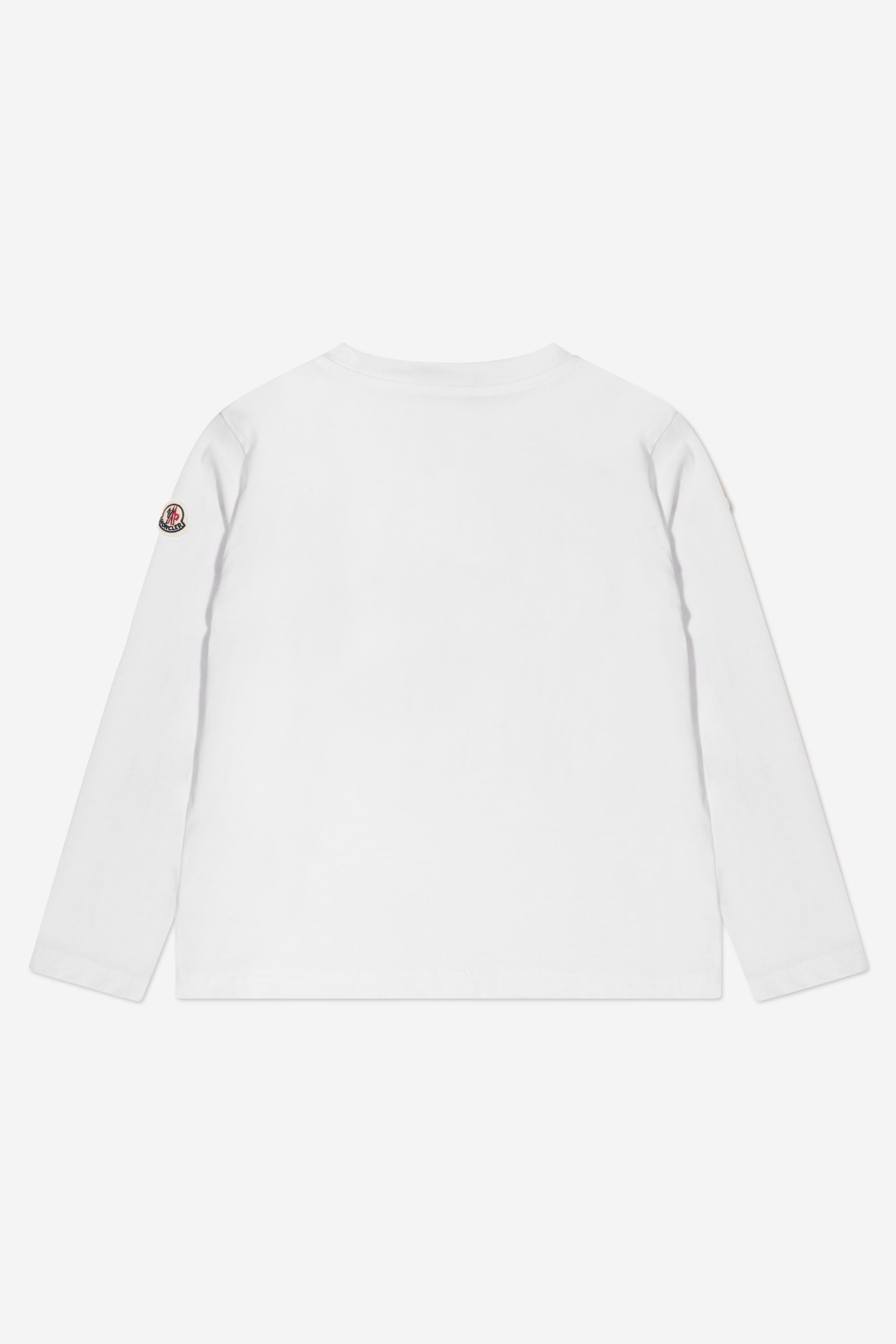 Moncler Enfant Boys Long Sleeve Logo T-Shirt in White