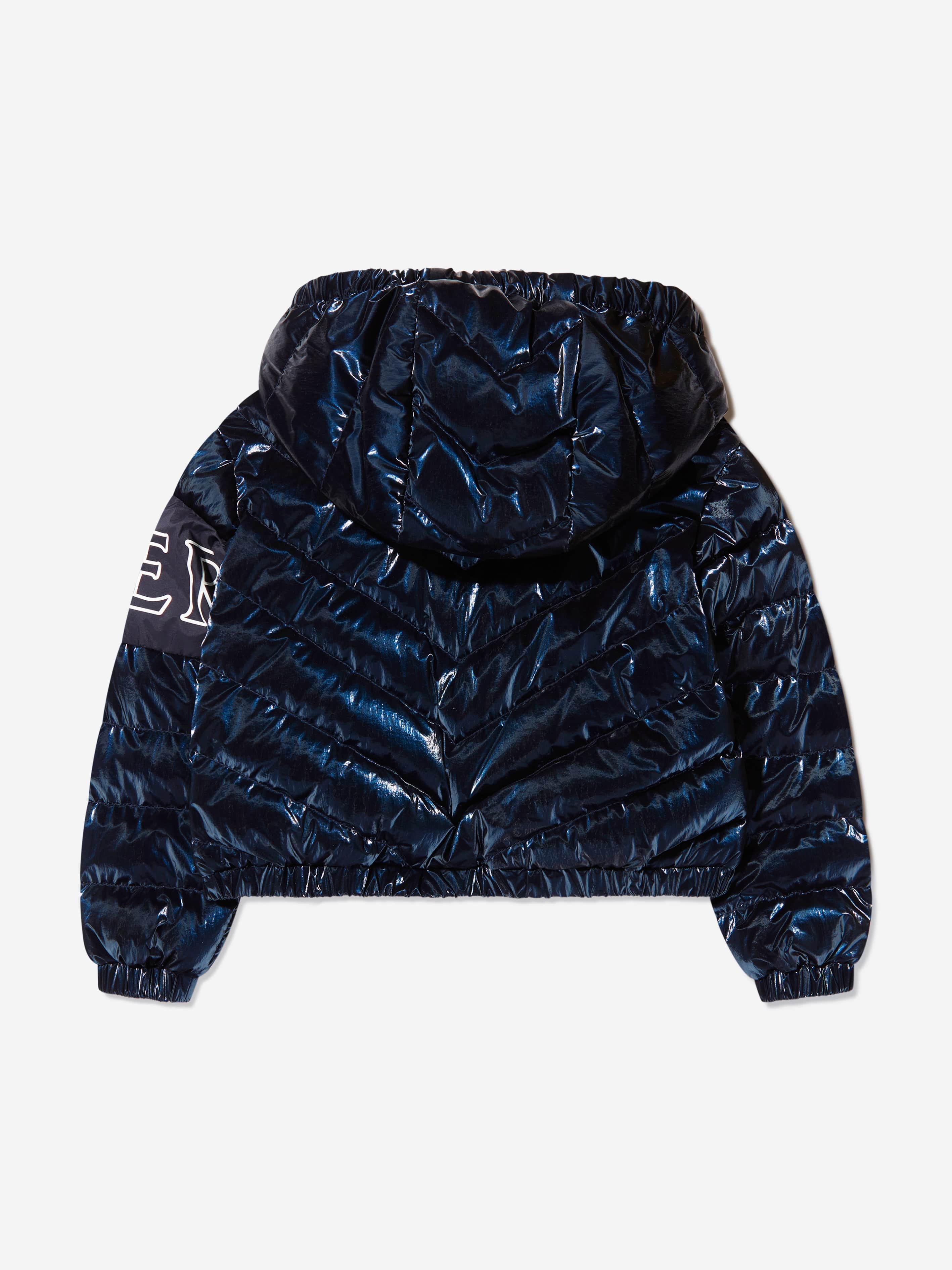 Moncler Enfant Girls Down Padded Vonnes Jacket in Navy