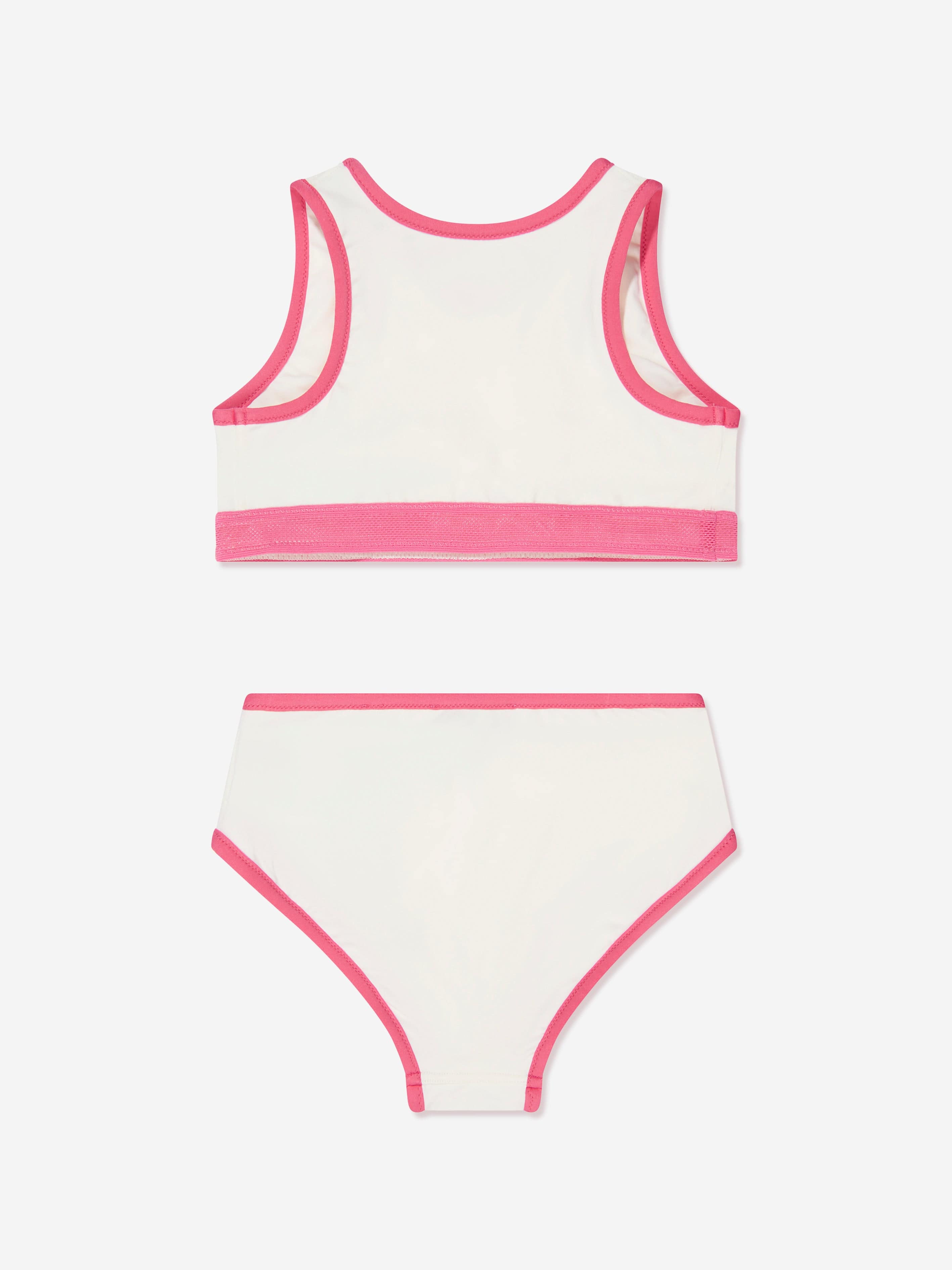 Moncler Enfant Girls Logo Bikini in White