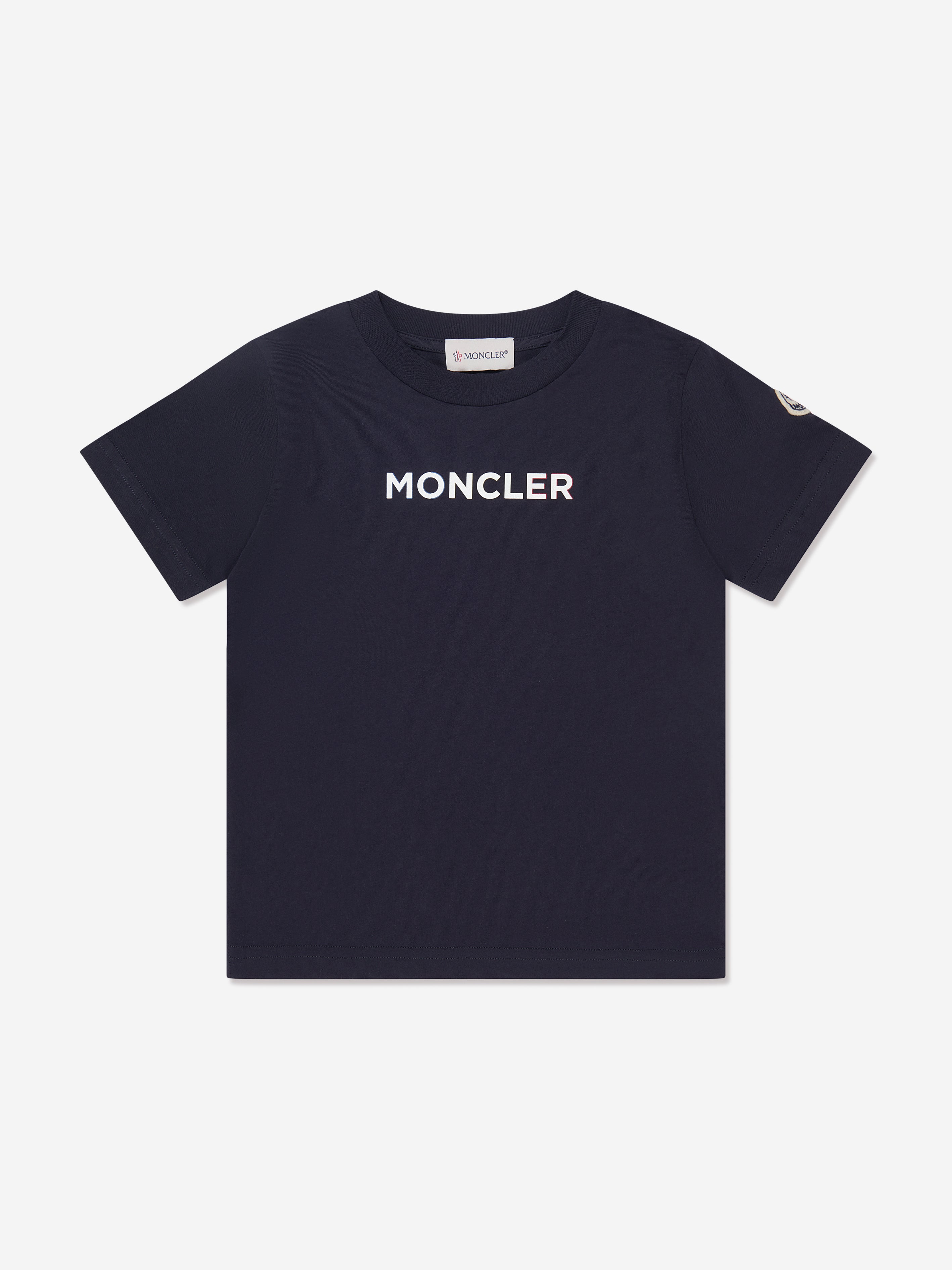 Moncler Enfant Kids Logo T-Shirt in Navy