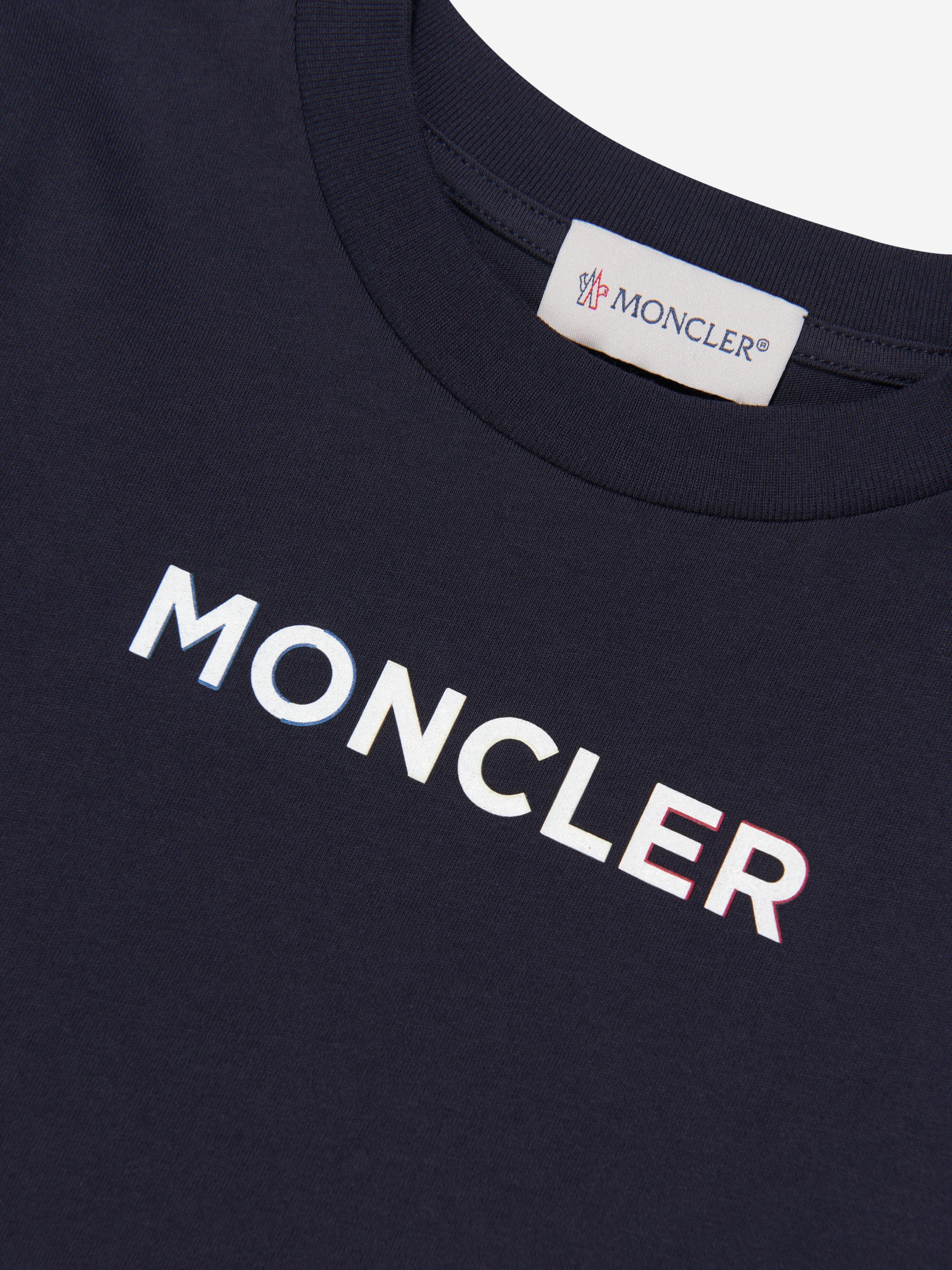 Moncler Enfant Kids Logo T-Shirt in Navy