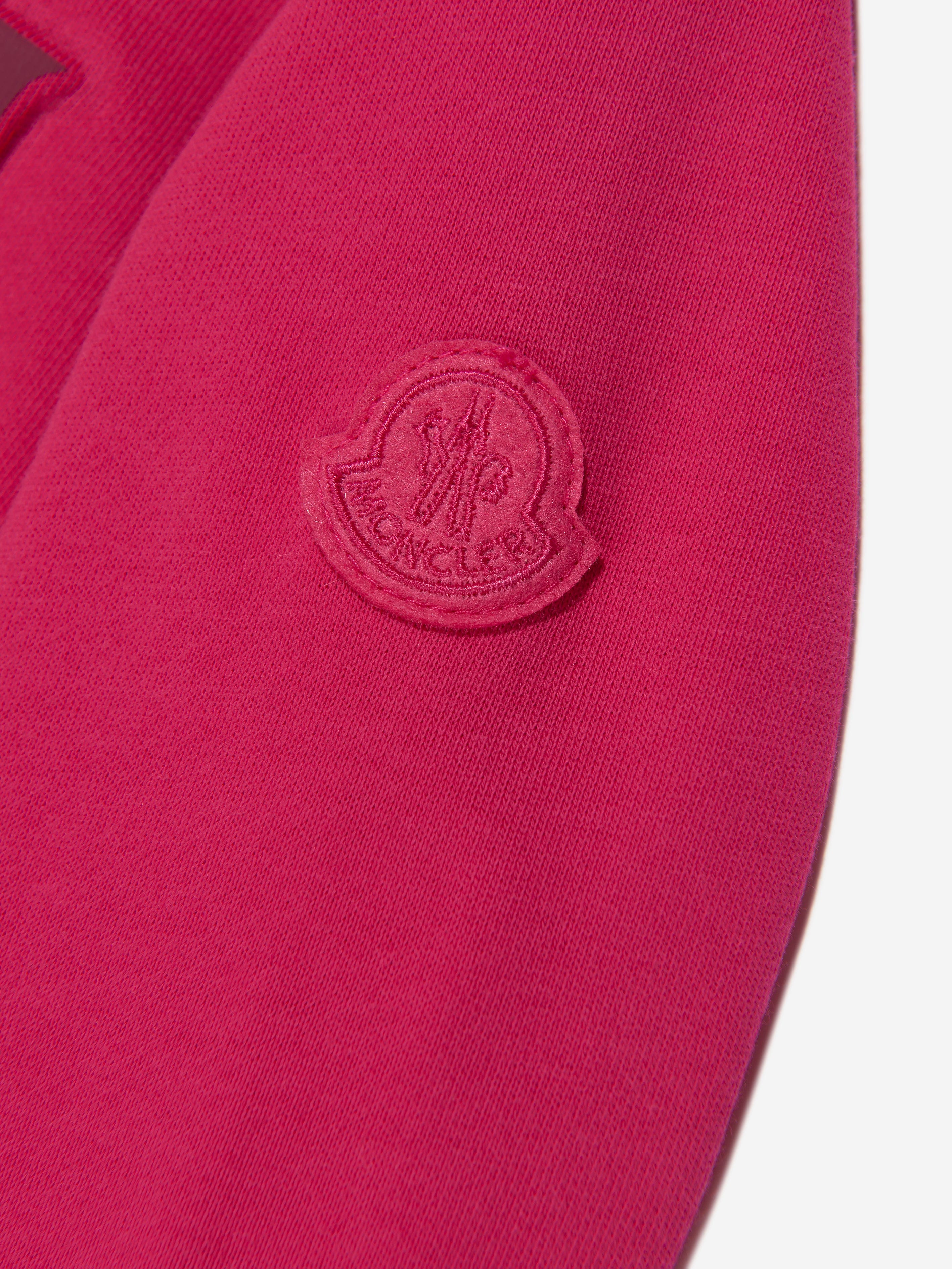 Moncler Enfant Girls Logo Hoodie in Pink