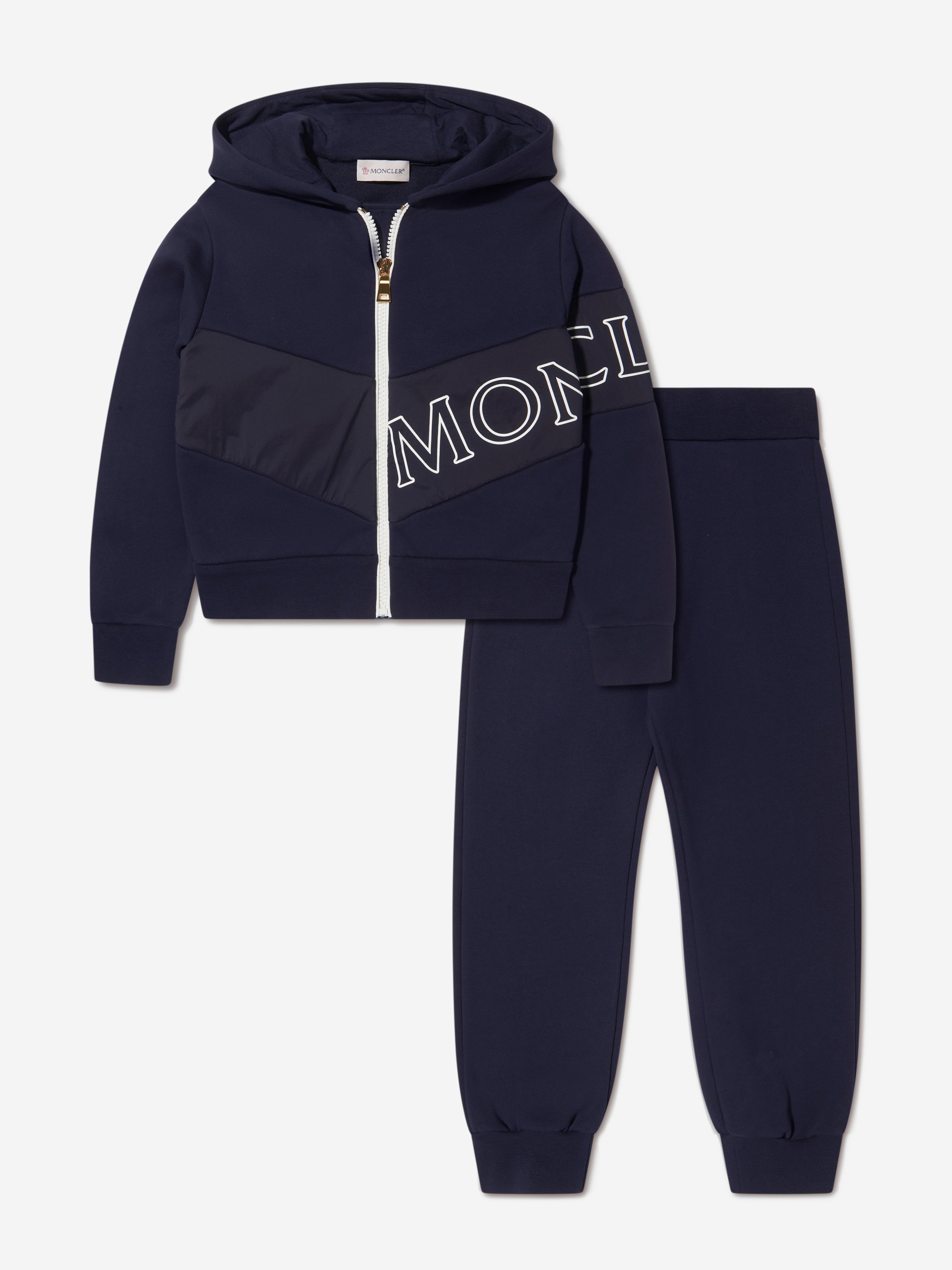 Moncler Enfant Girls Logo Tracksuit in Navy