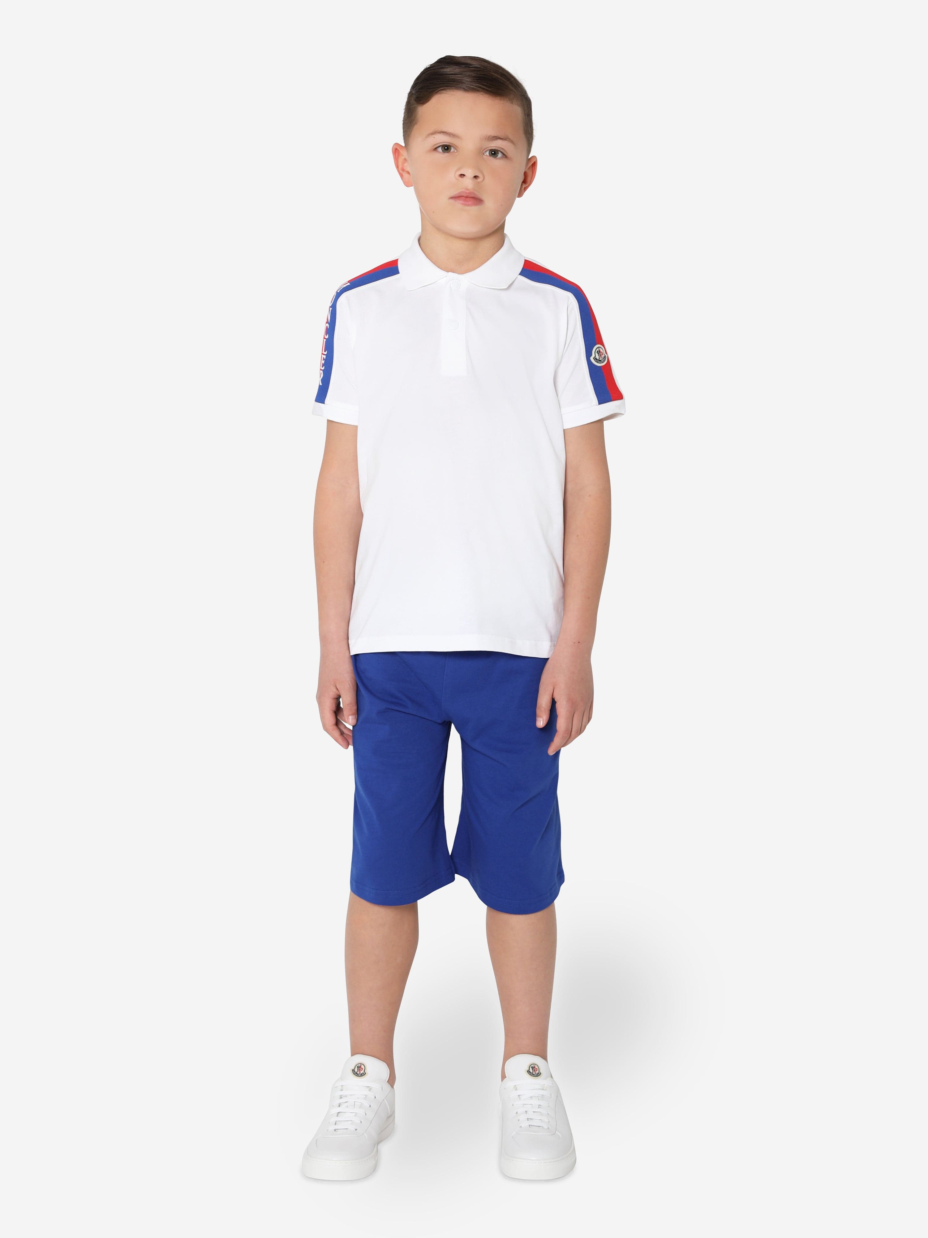 Moncler Enfant Boys Polo Shirt And Shorts Set in White