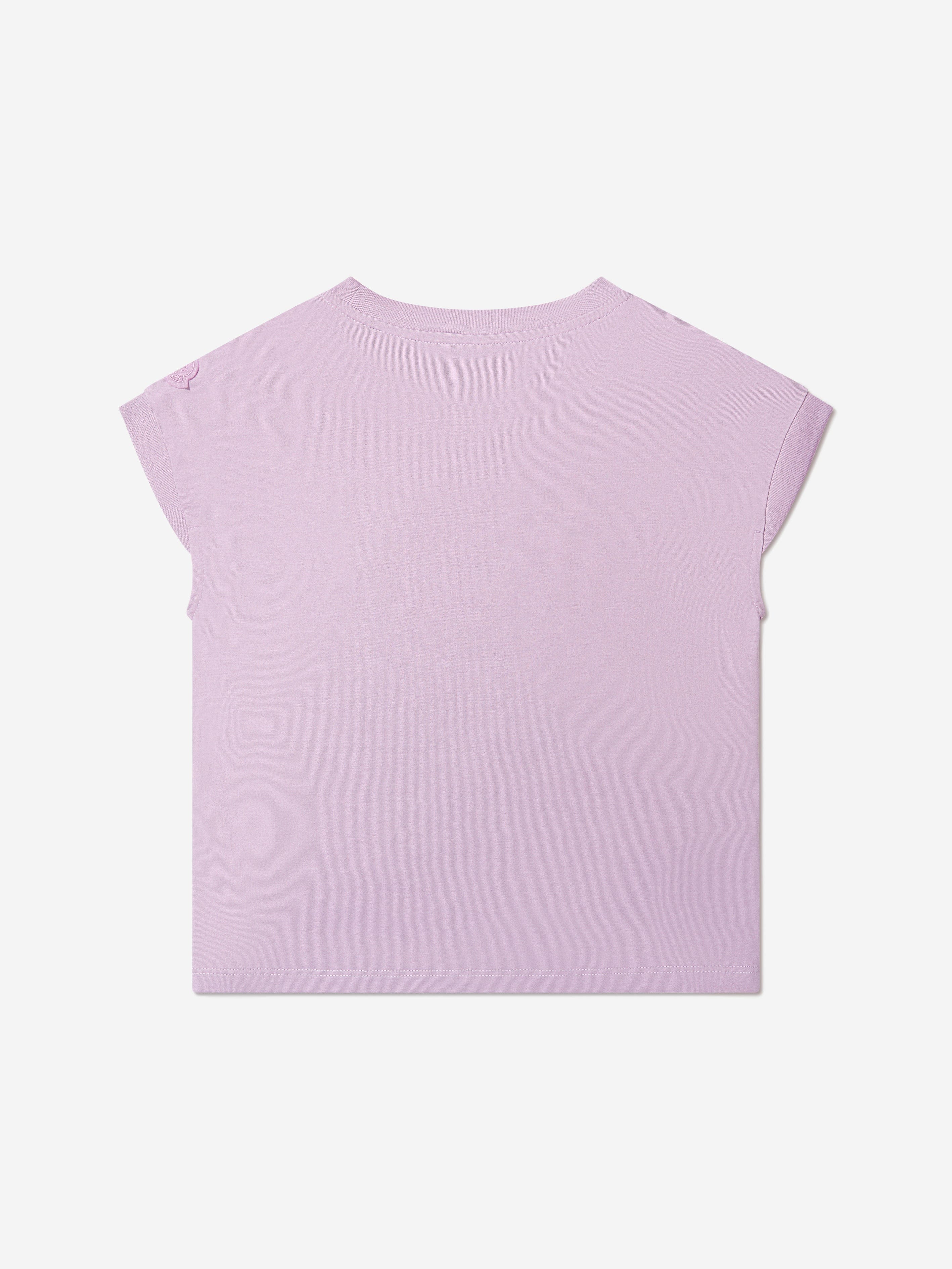 Moncler Enfant Girls Logo Graphic T-Shirt in Lilac