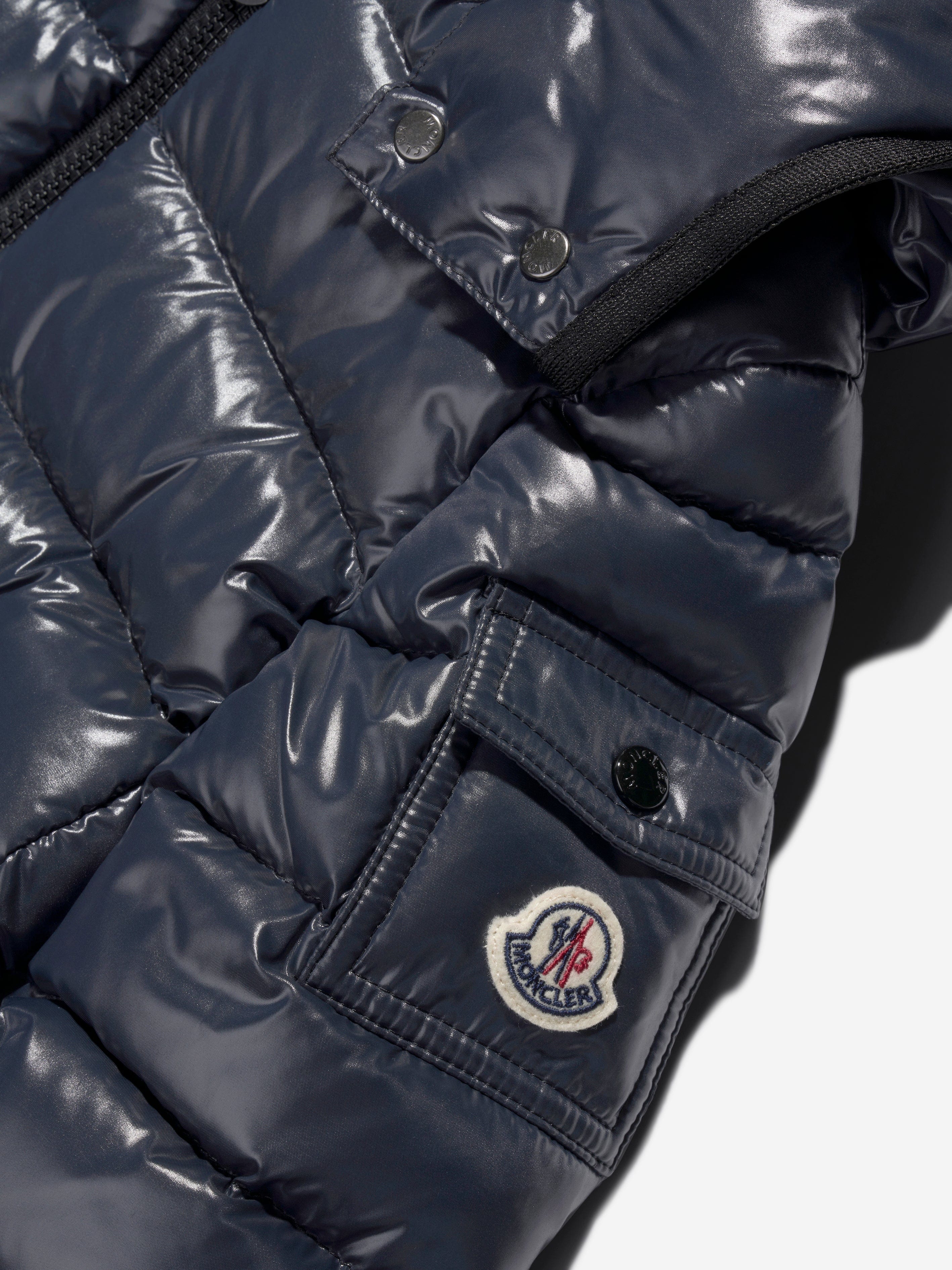 Moncler Enfant Girls Down Padded Bady Jacket in Navy