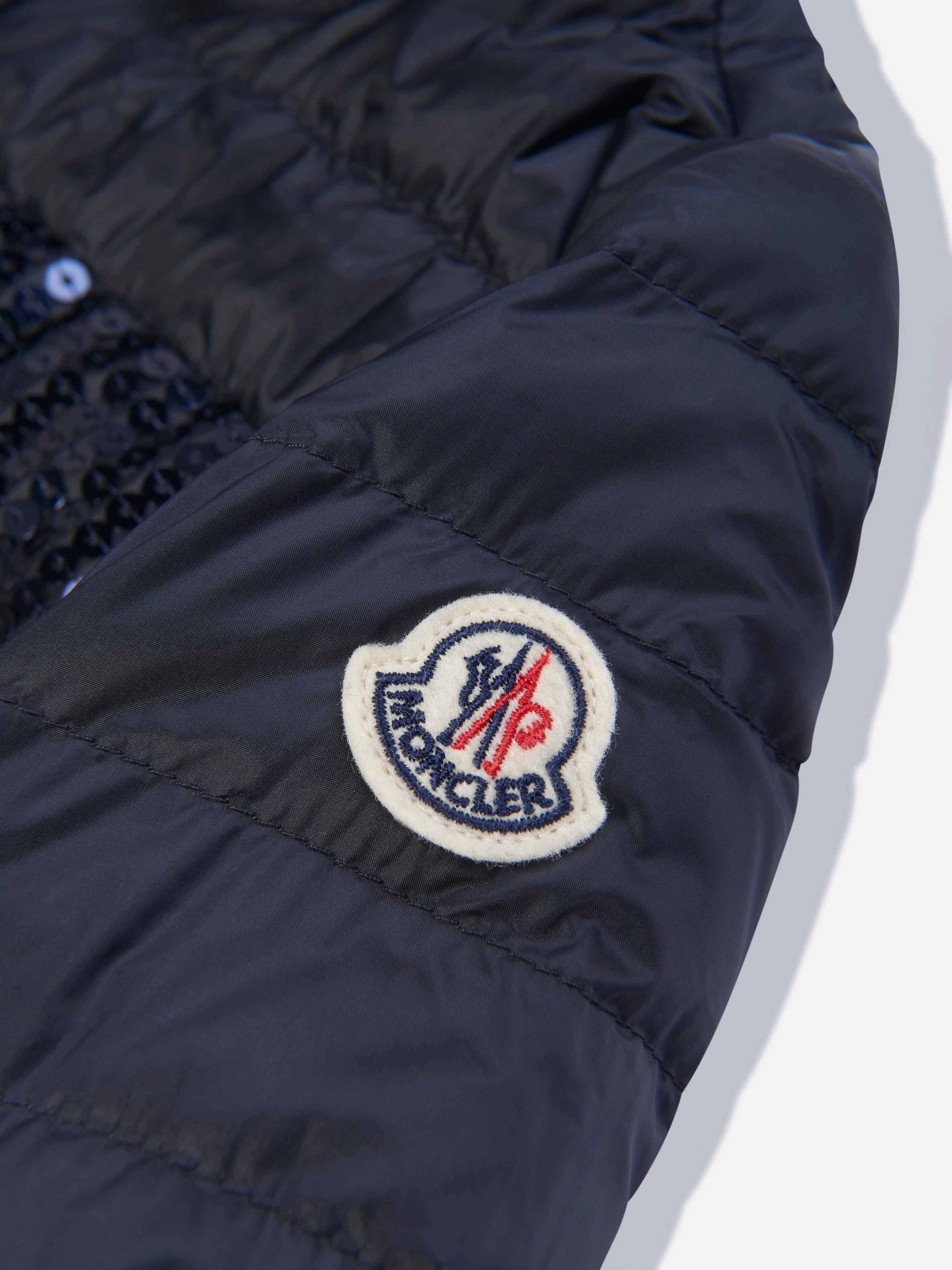 Moncler Enfant Girls Down Padded Palans Jacket in Navy