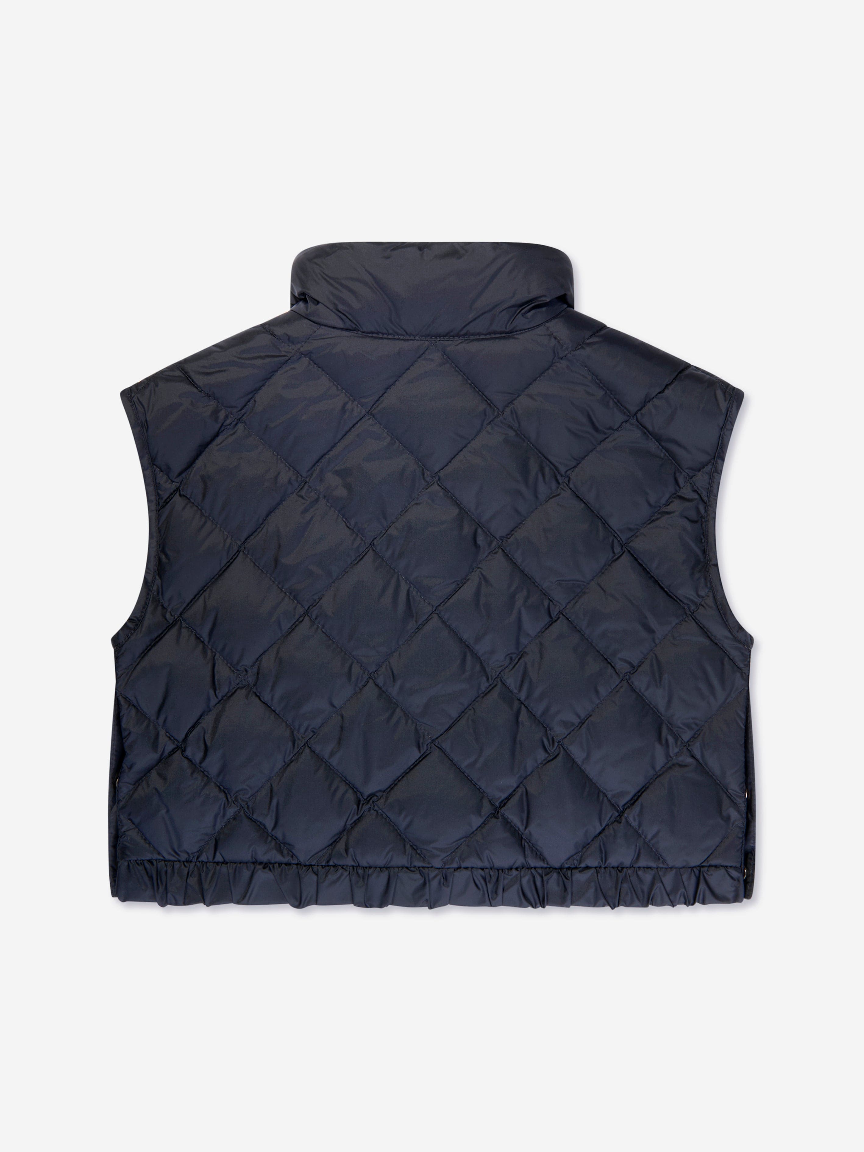 Moncler Enfant Girls Down Padded Garonna Gilet in Navy