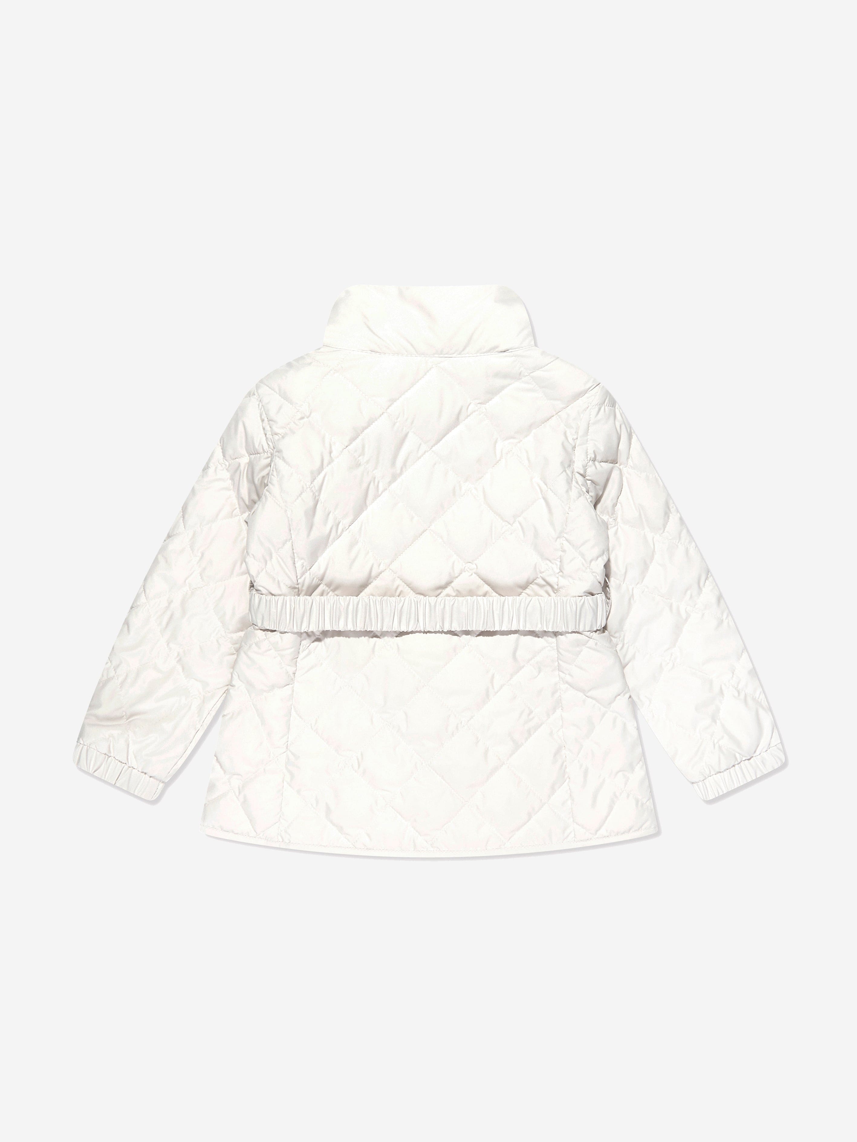 Moncler Enfant Girls Down Padded Philanta Jacket in White