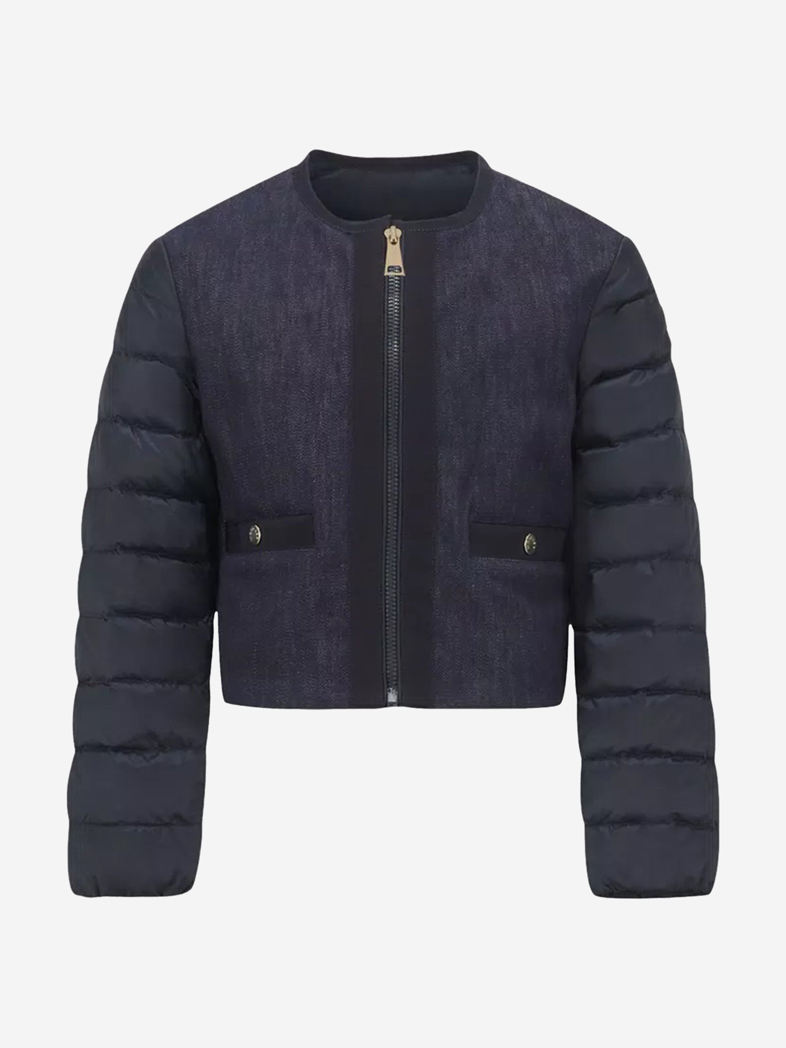 Moncler Enfant Girls Down Padded Nubia Jacket in Navy