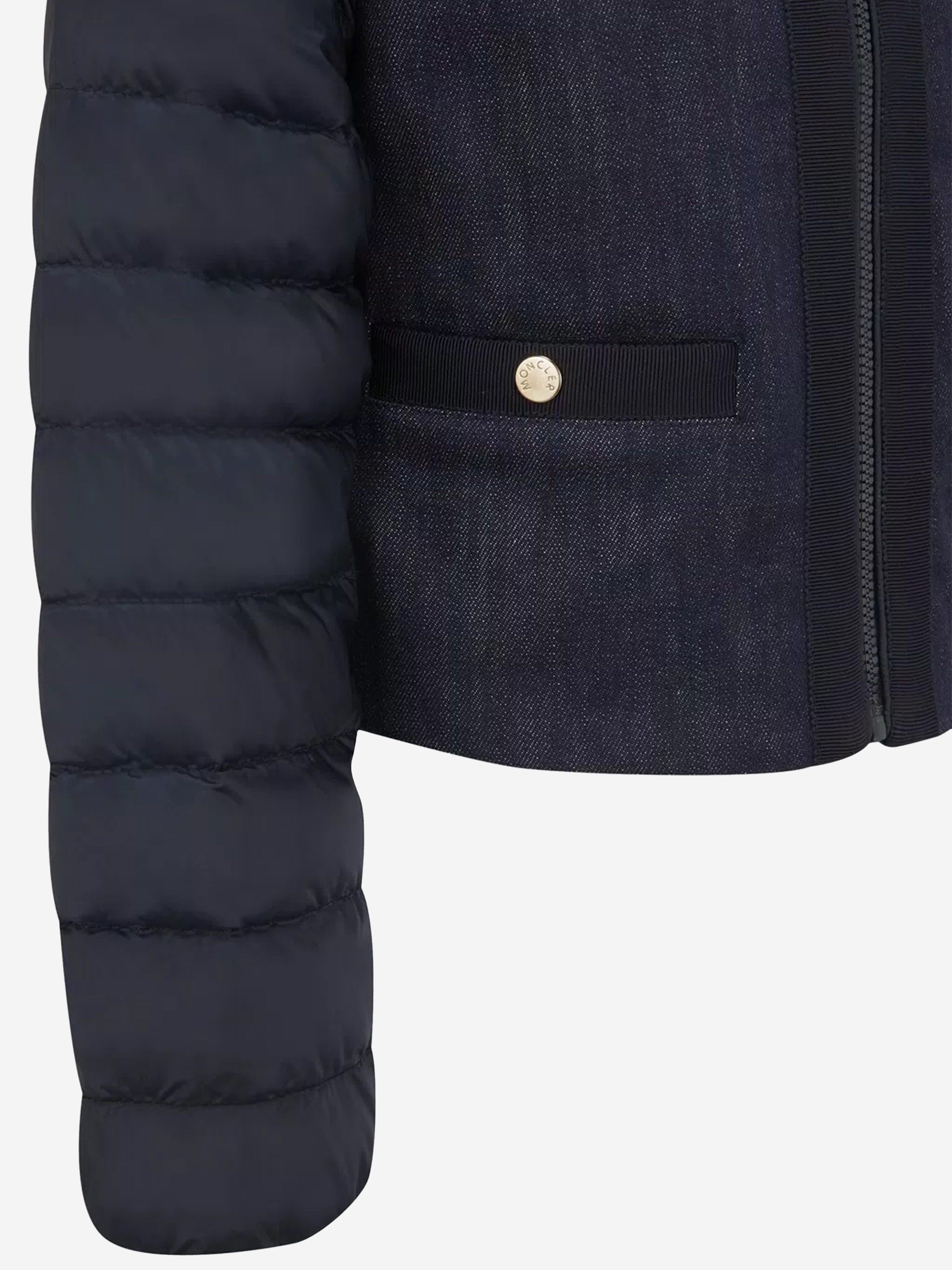 Moncler Enfant Girls Down Padded Nubia Jacket in Navy