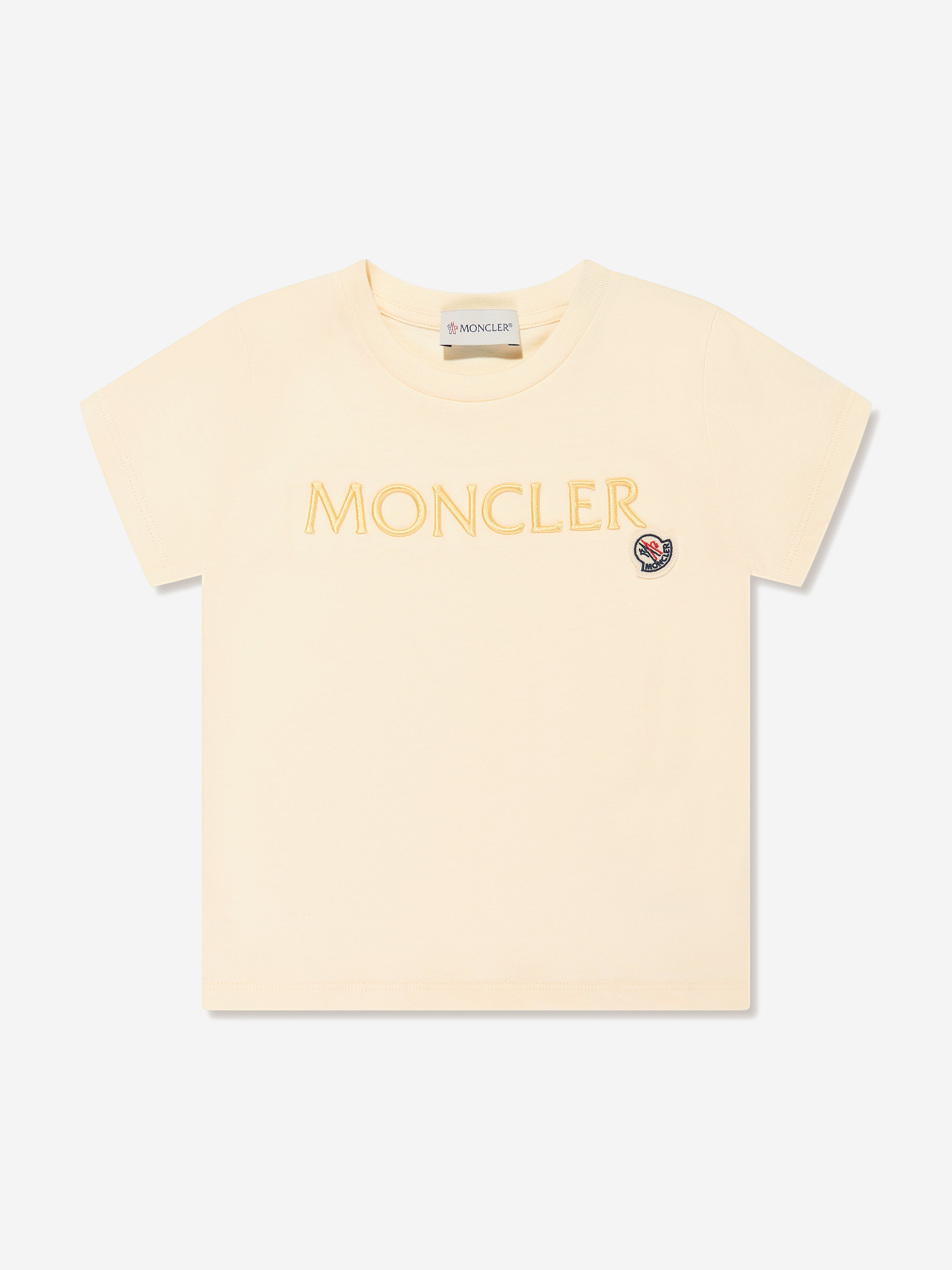 Moncler Enfant Girls Logo T-Shirt in Yellow