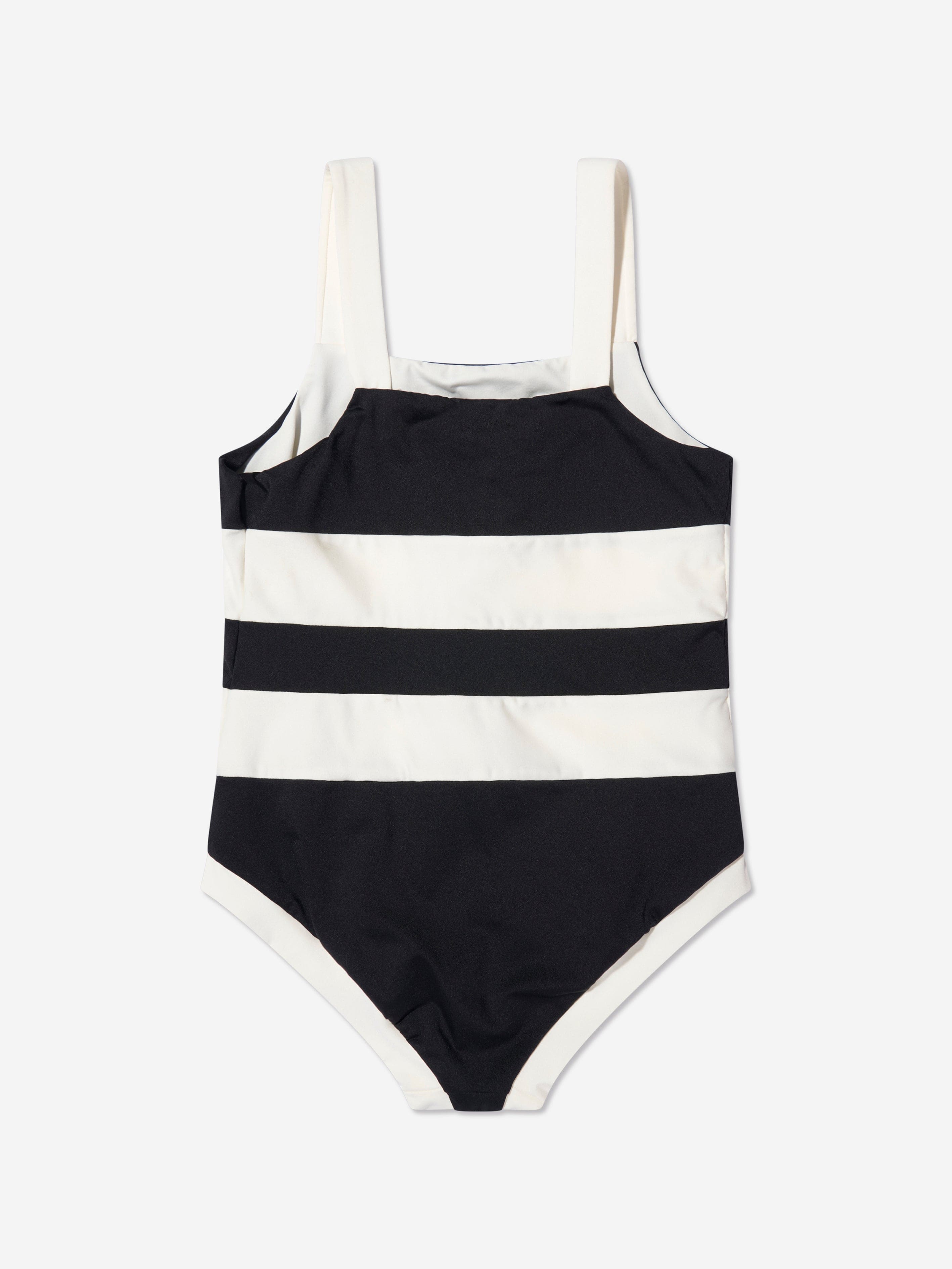 Moncler Enfant Girls Striped Swimsuit in Black