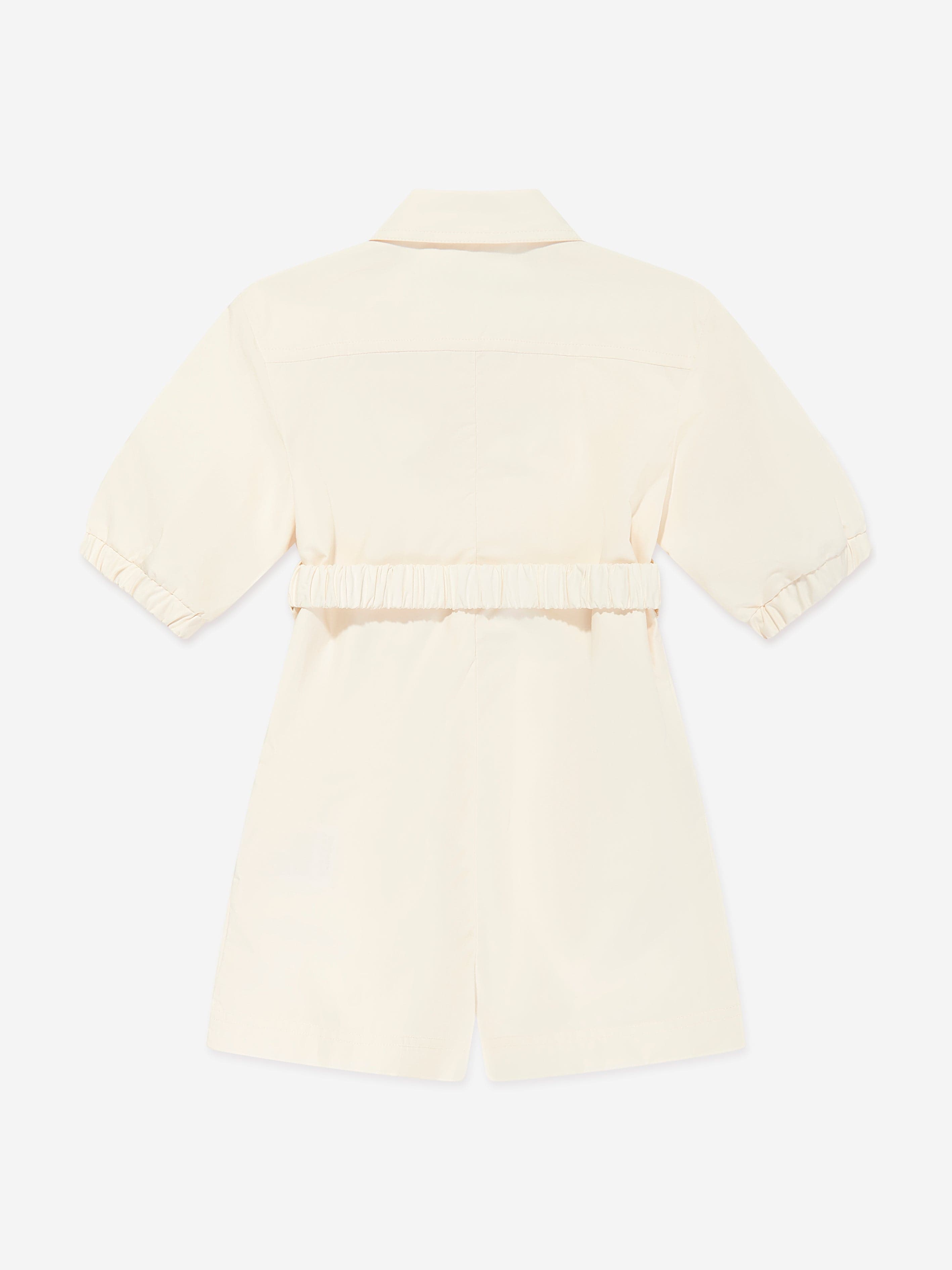 Moncler Enfant Girls Cotton Playsuit in Ivory