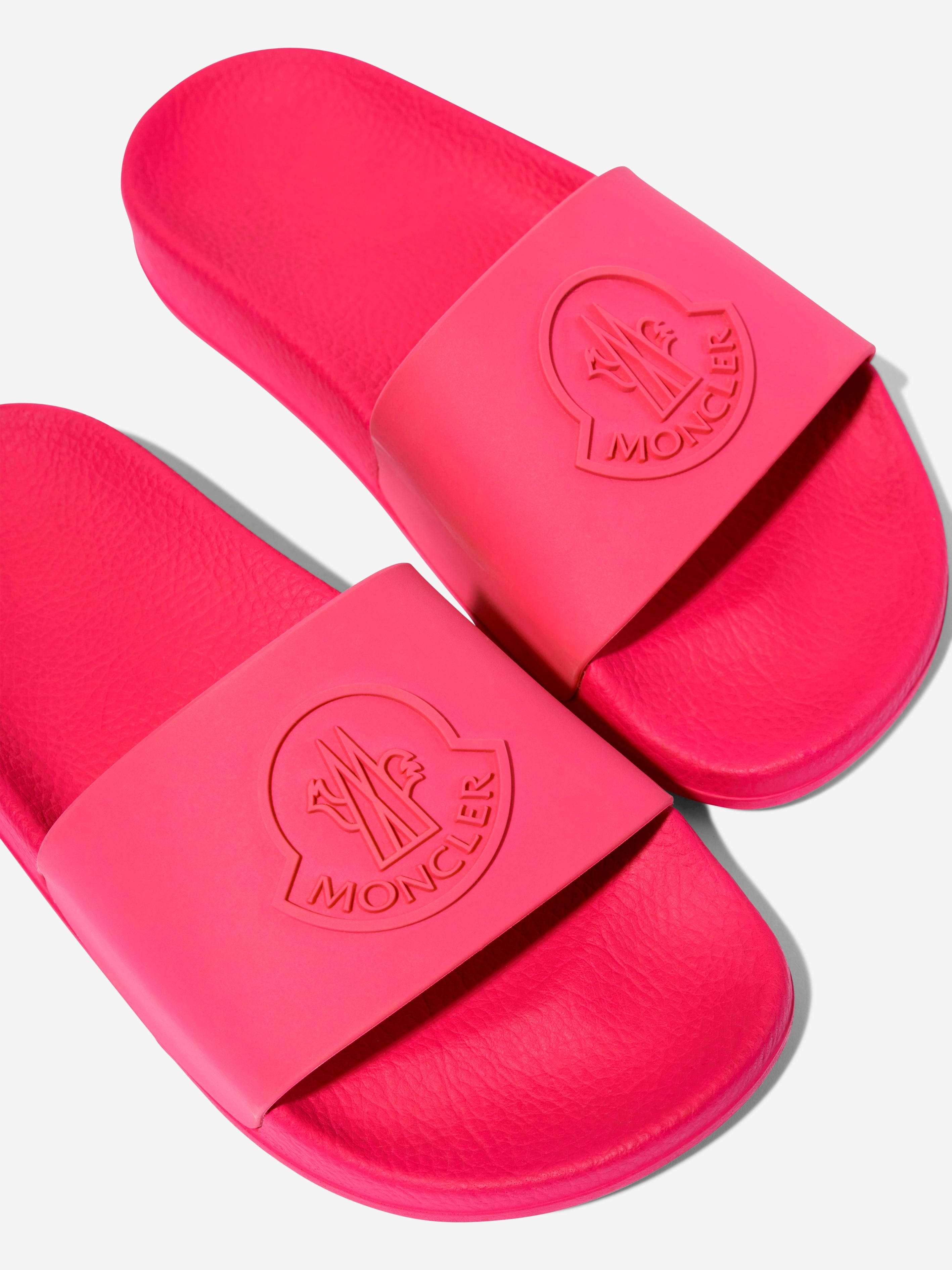 Moncler Enfant Girls Petit Basile Sliders in Pink