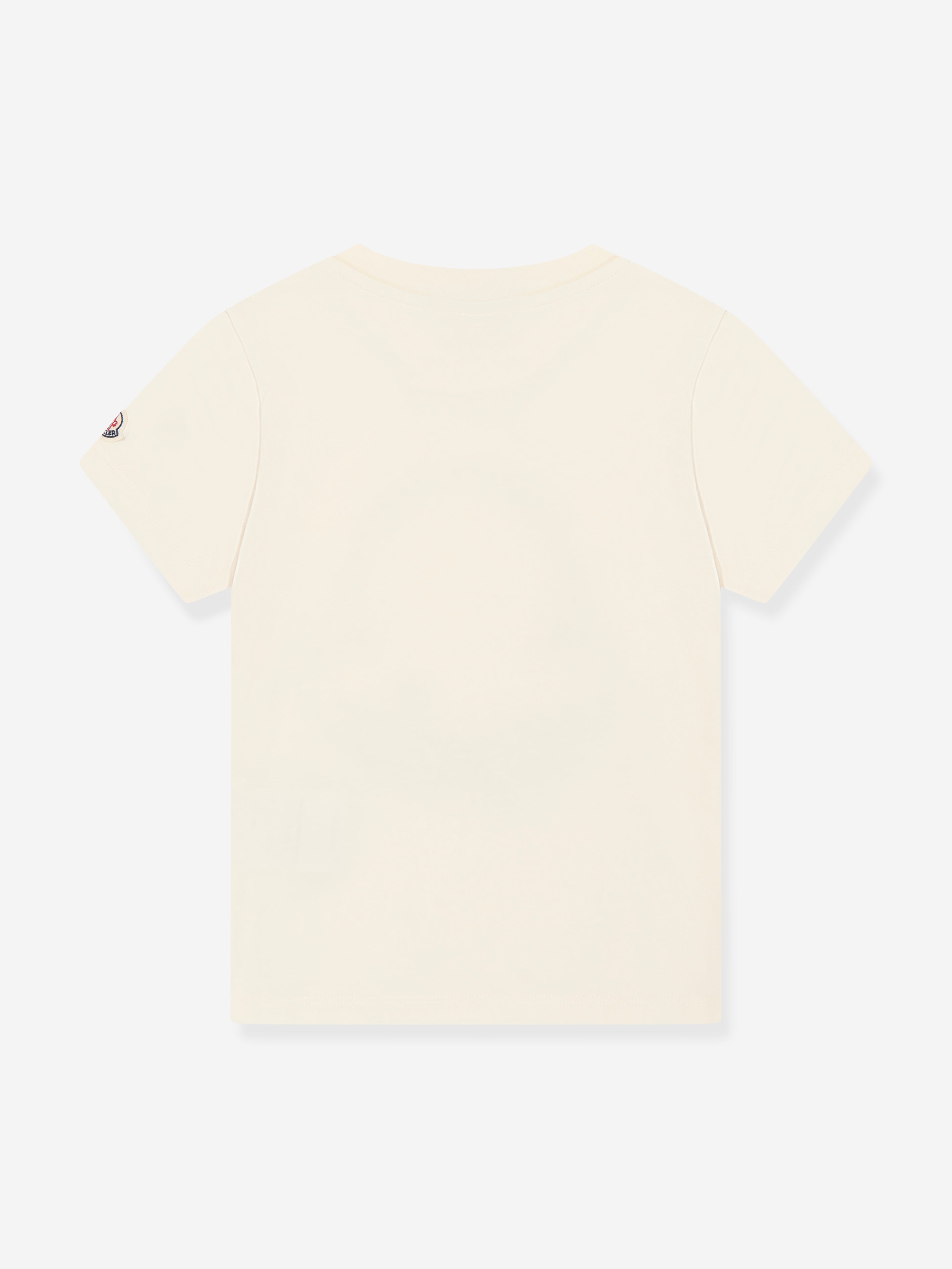 Moncler Enfant Girls Embroidered Logo T-Shirt in Ivory