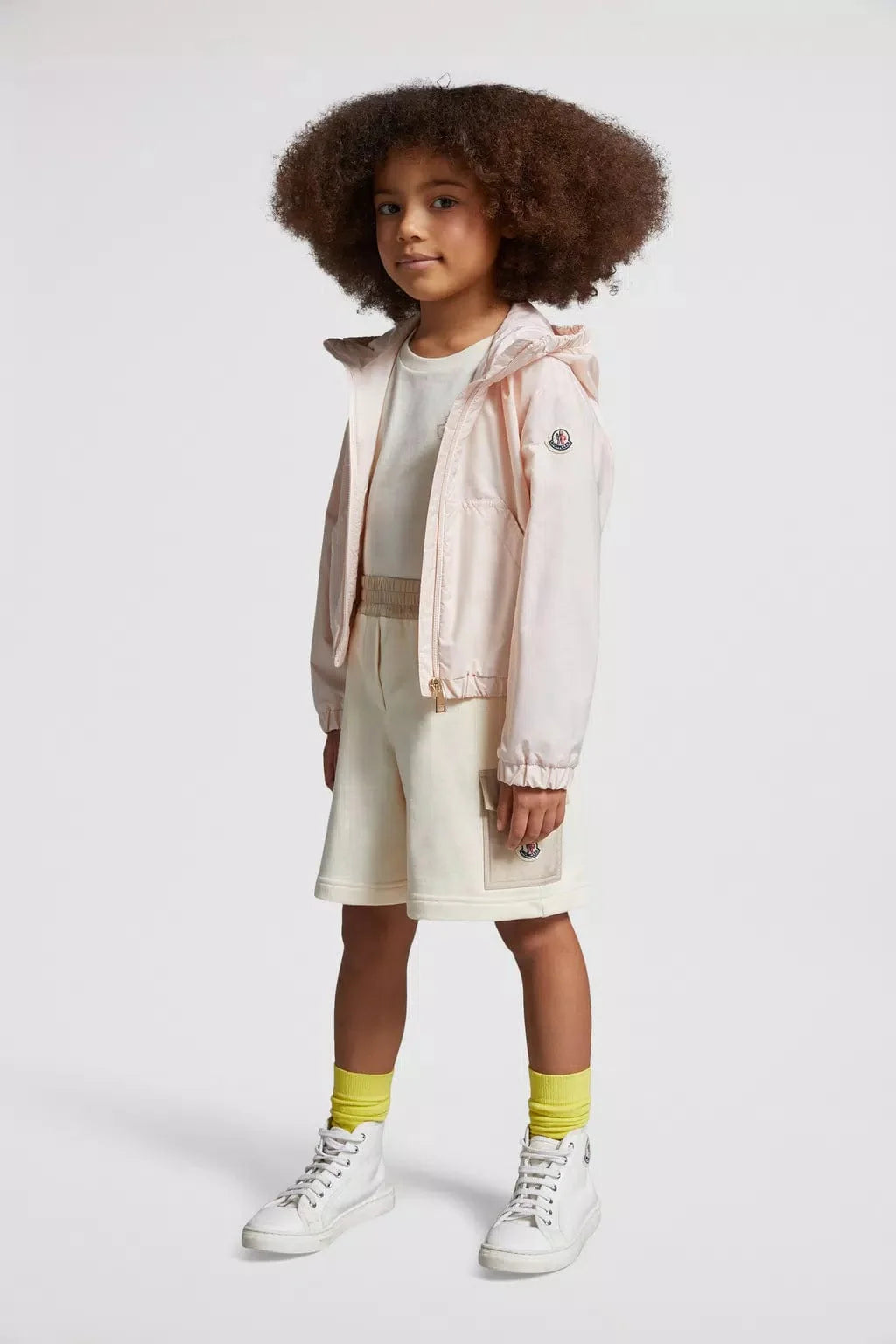 Moncler Enfant Girls Pocket Sweat Shorts in Ivory