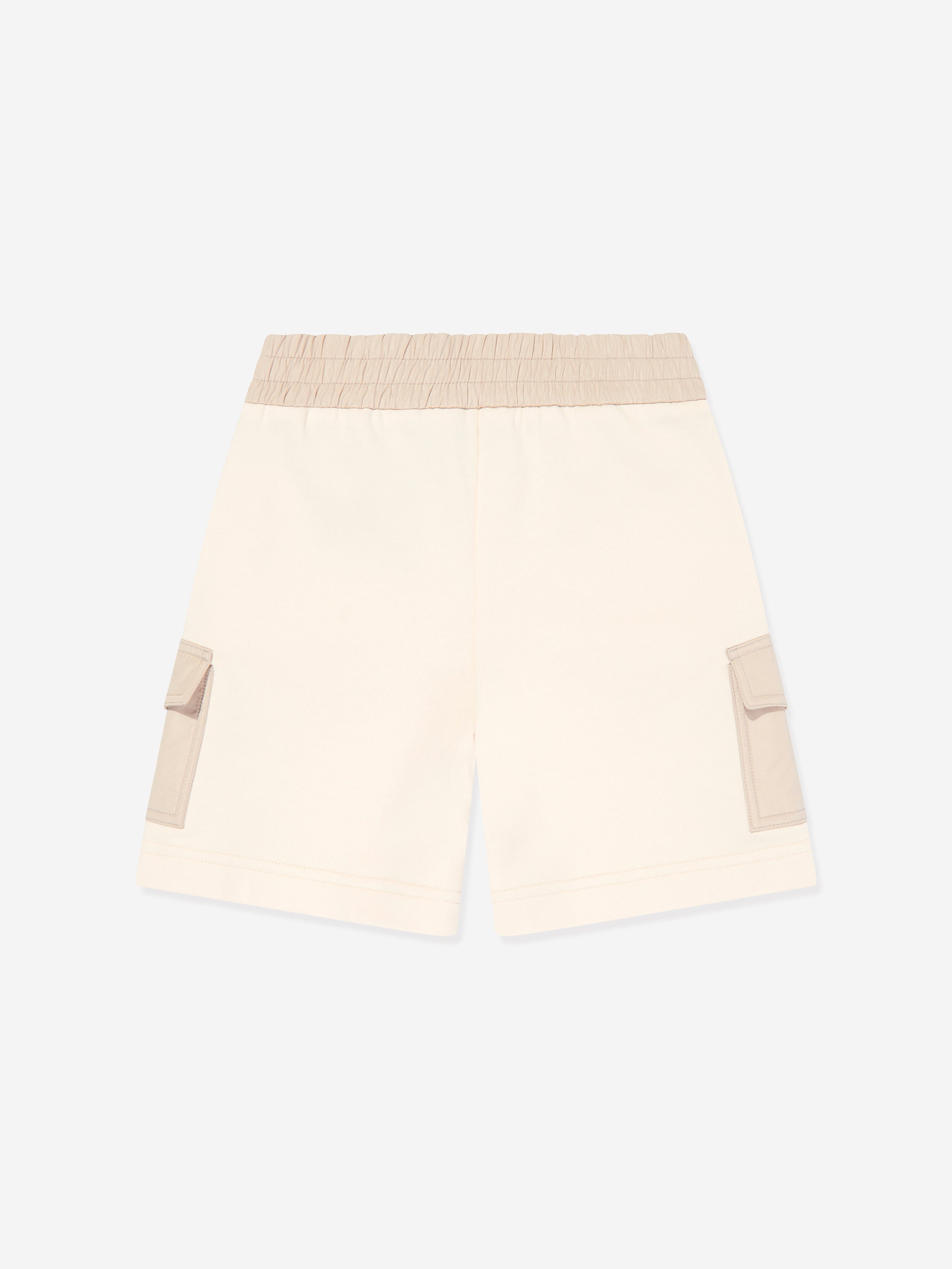 Moncler Enfant Girls Pocket Sweat Shorts in Ivory